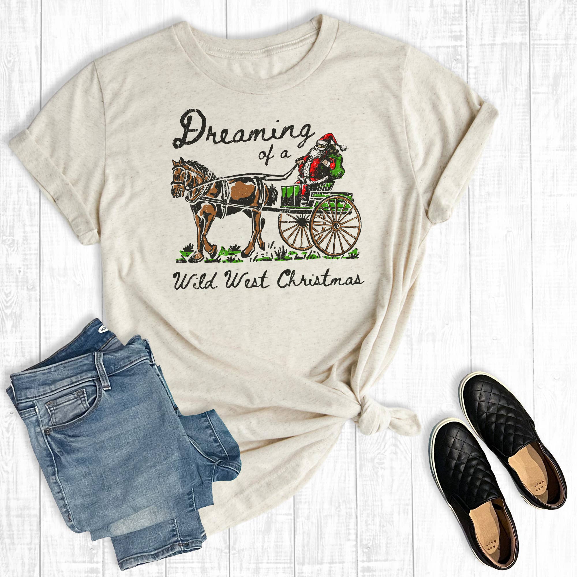 Dreaming of A Wild West Christmas Graphic - Adult & Kids T-Shirts, Sweatshirts & Hoodies apparel design preview 1