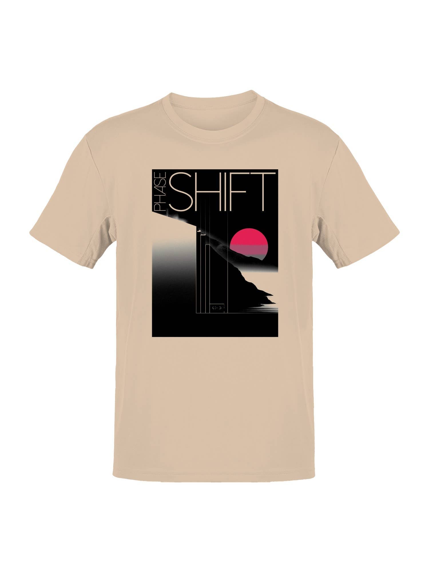 Neon Moonrise Over Hills Men's - Adult & Kids T-Shirts, Sweatshirts & Hoodies apparel design preview 1
