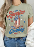 Make America Cowboy Again Flag Boots Graphic - Adult & Kids T-Shirts, Sweatshirts & Hoodies apparel design preview 1