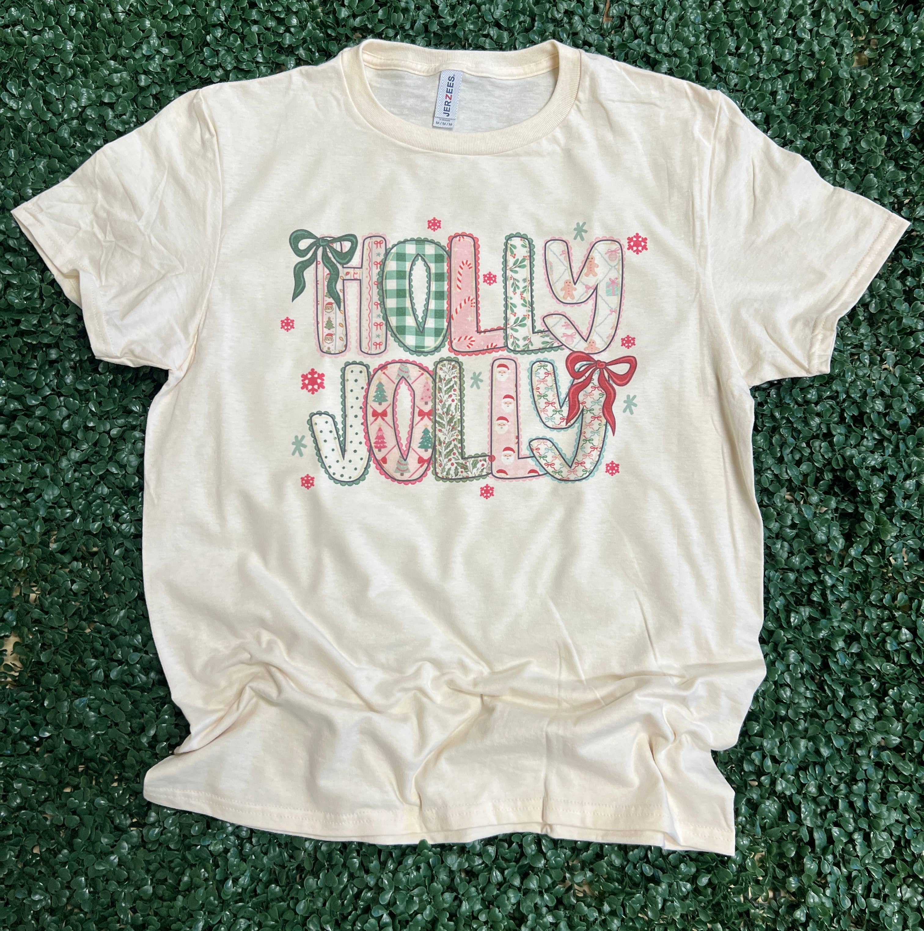 Holly Jolly On Cream - Adult & Kids T-Shirts, Sweatshirts & Hoodies apparel design preview 1