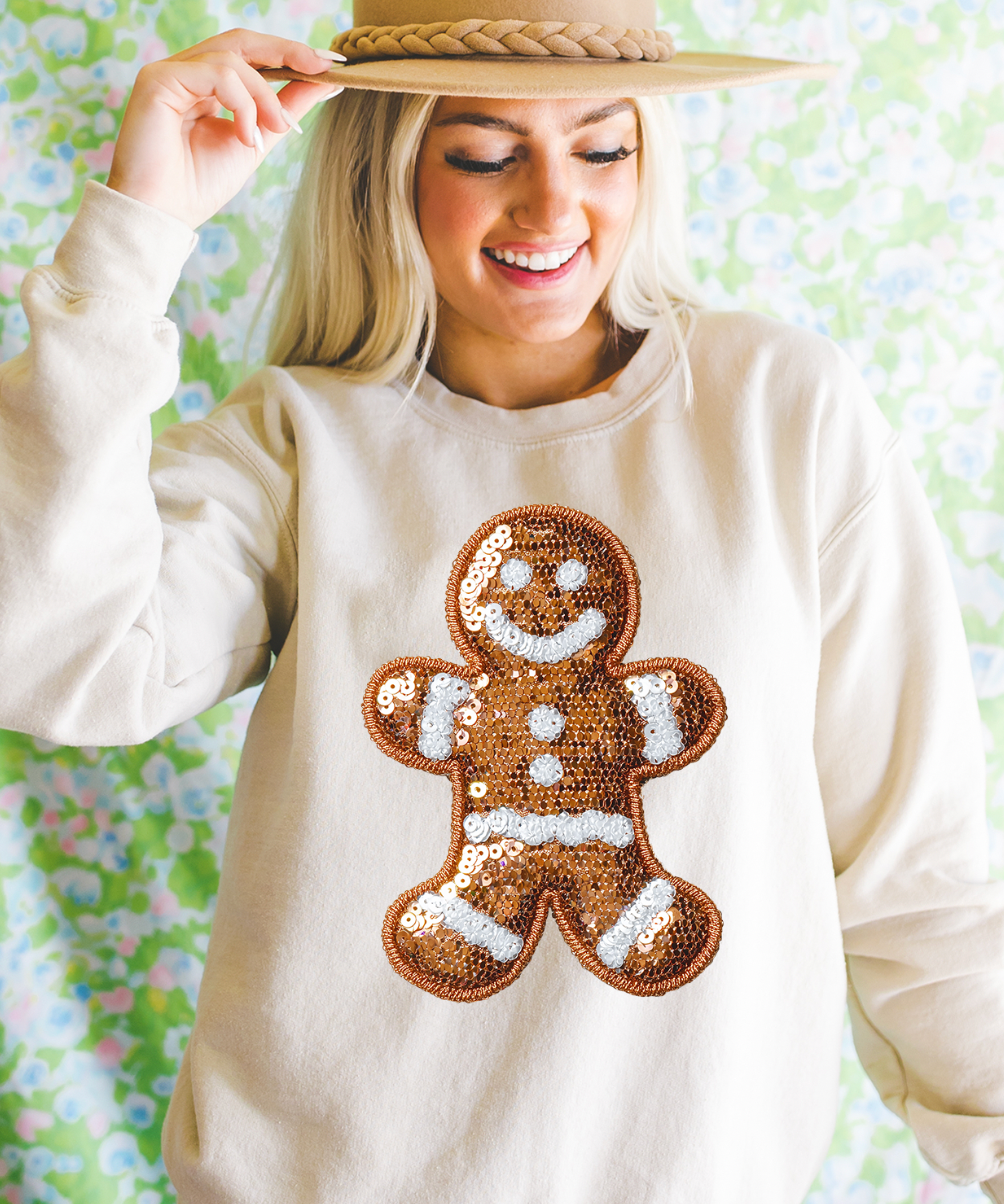 Ginger Bread Man Faux Sequins - Adult & Kids T-Shirts, Sweatshirts & Hoodies apparel design preview 1