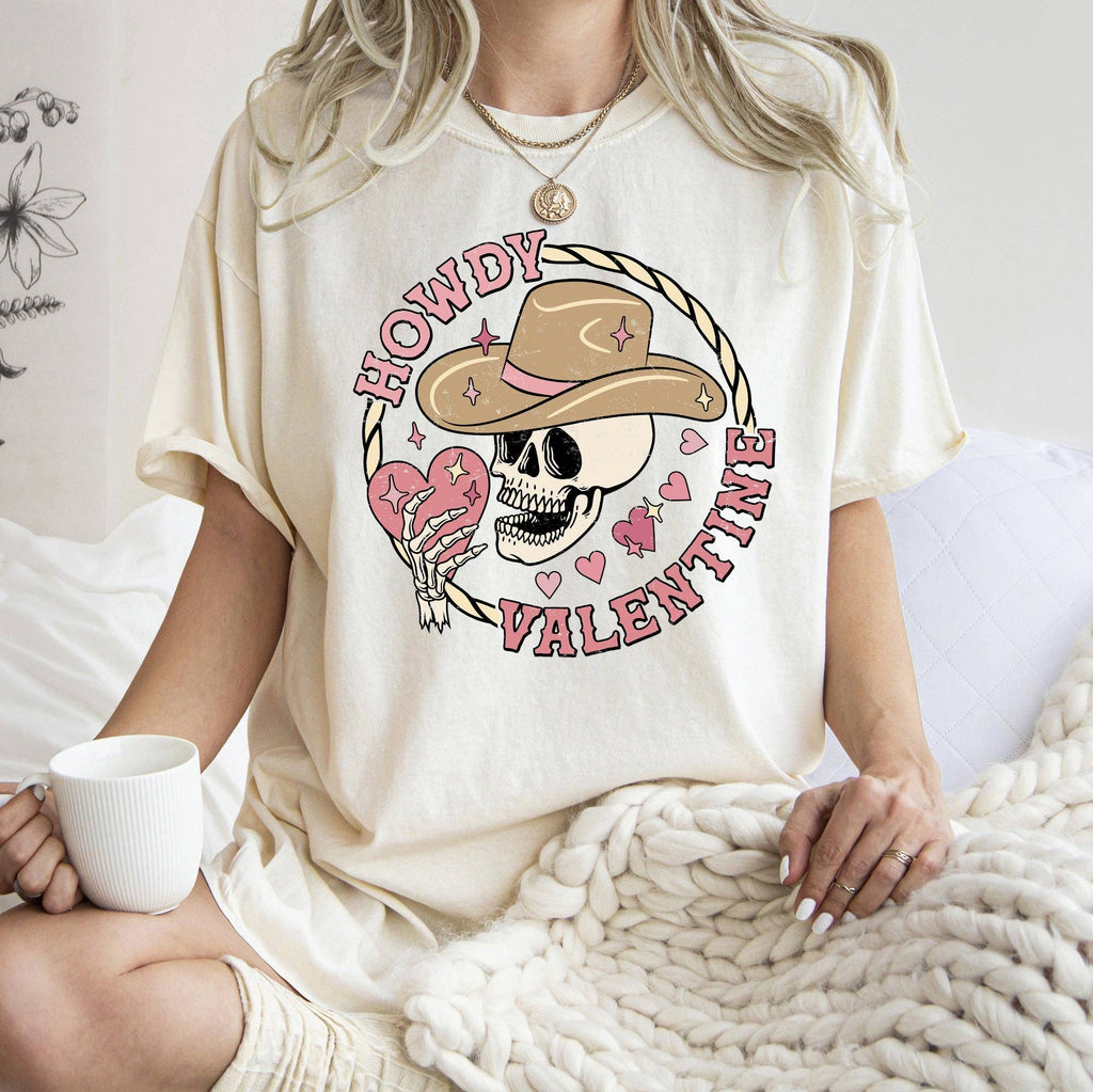 Valentine's Day Skeleton Cowboy Western Style - Adult & Kids T-Shirts, Sweatshirts & Hoodies apparel design preview 1