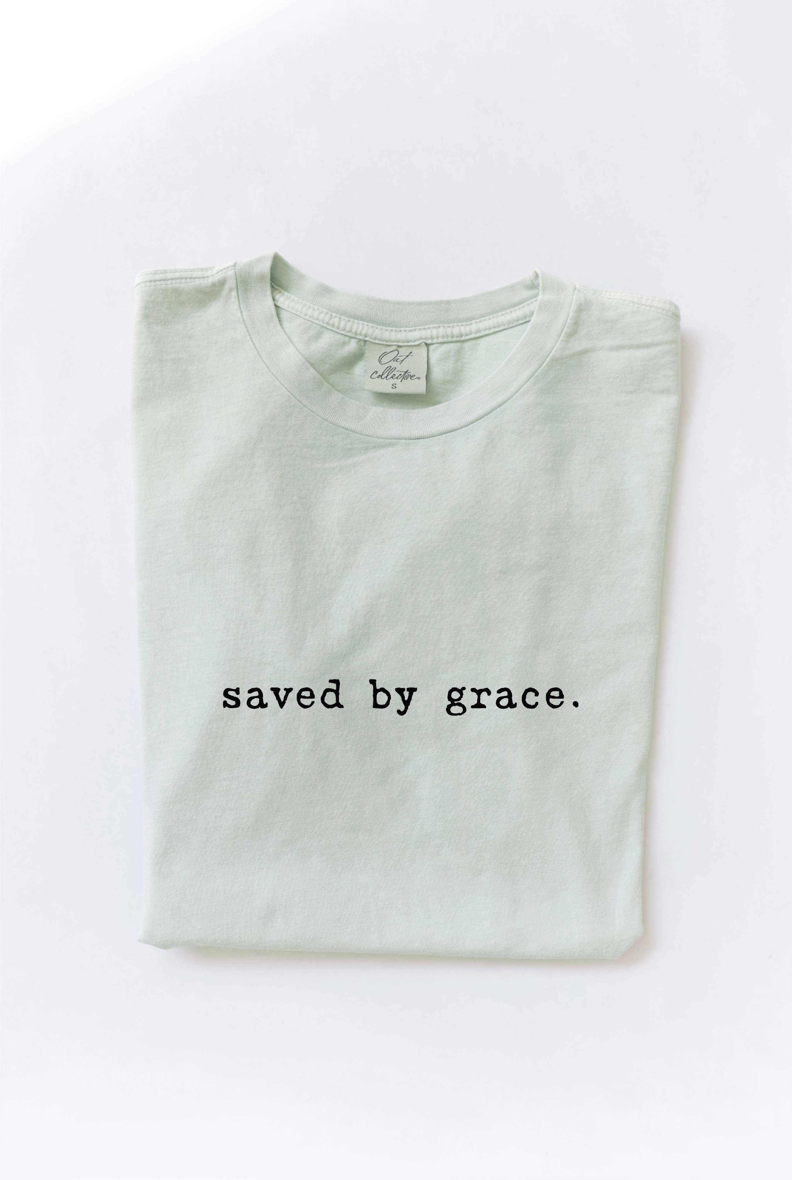 Saved By Grace Mineral Washed Graphic Top - Adult & Kids T-Shirts, Sweatshirts & Hoodies apparel design preview 1