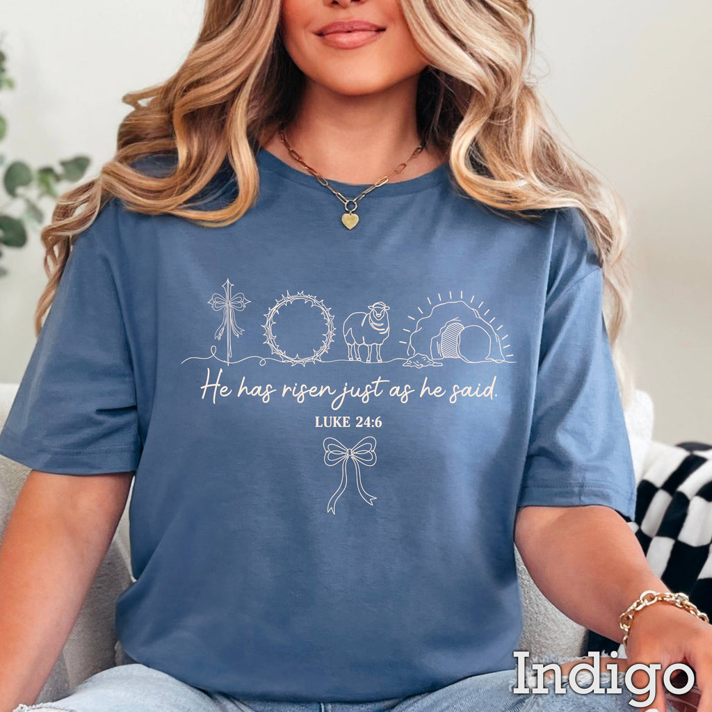 He Is Risen Easter Graphic Gildan - Adult & Kids T-Shirts, Sweatshirts & Hoodies apparel design preview 1