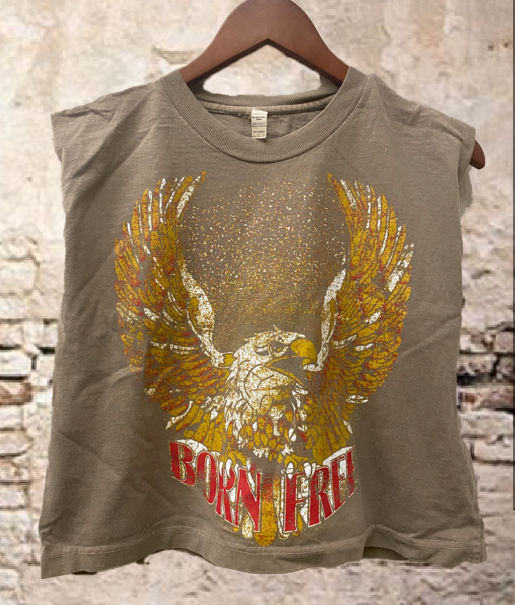 Born Free Boxy Midriff Muscle Top - Adult & Kids T-Shirts, Sweatshirts & Hoodies apparel design preview 1