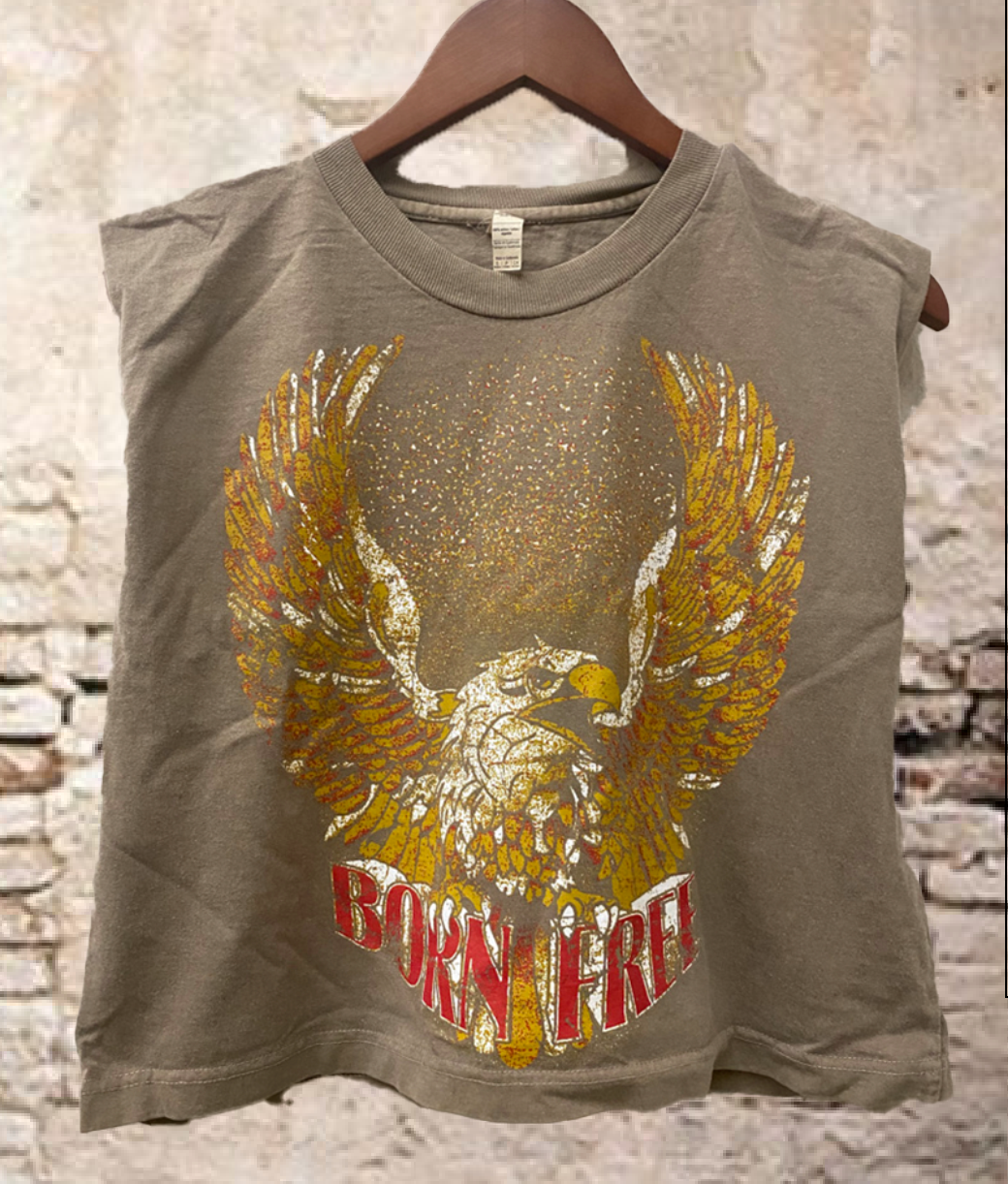 Born Free Boxy Midriff Muscle Top - Adult & Kids T-Shirts, Sweatshirts & Hoodies apparel design preview 1