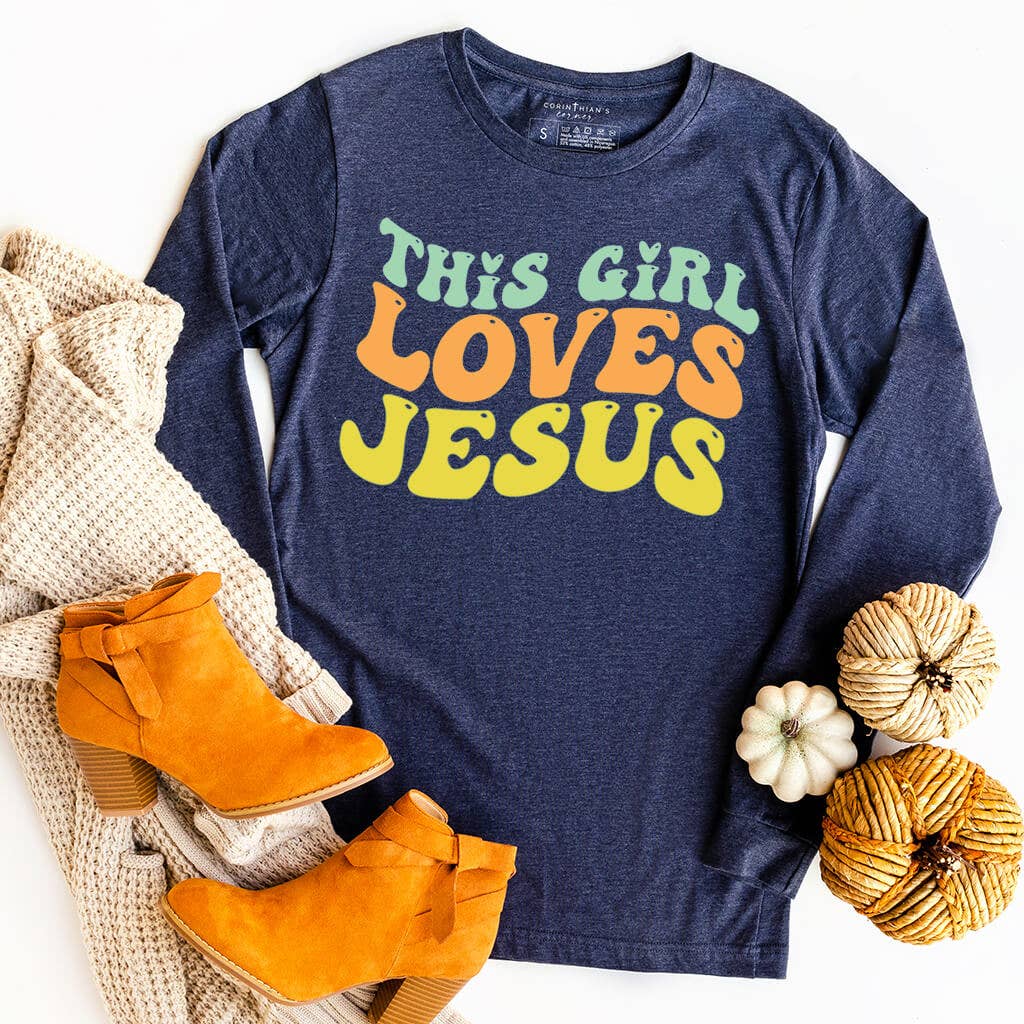 This Girl Loves Jesus - Adult & Kids T-Shirts, Sweatshirts & Hoodies apparel design preview 1