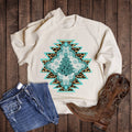 Christmas Western Tree Turquoise Aztec - Adult & Kids T-Shirts, Sweatshirts & Hoodies apparel design preview 1
