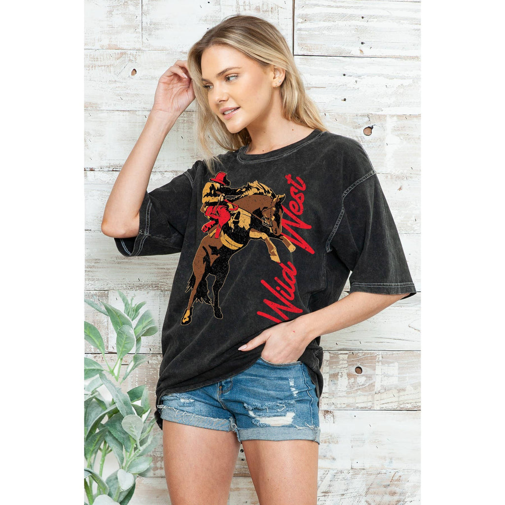 Wild West-Unisex Oversized Mineral Wash - Adult & Kids T-Shirts, Sweatshirts & Hoodies apparel design preview 1