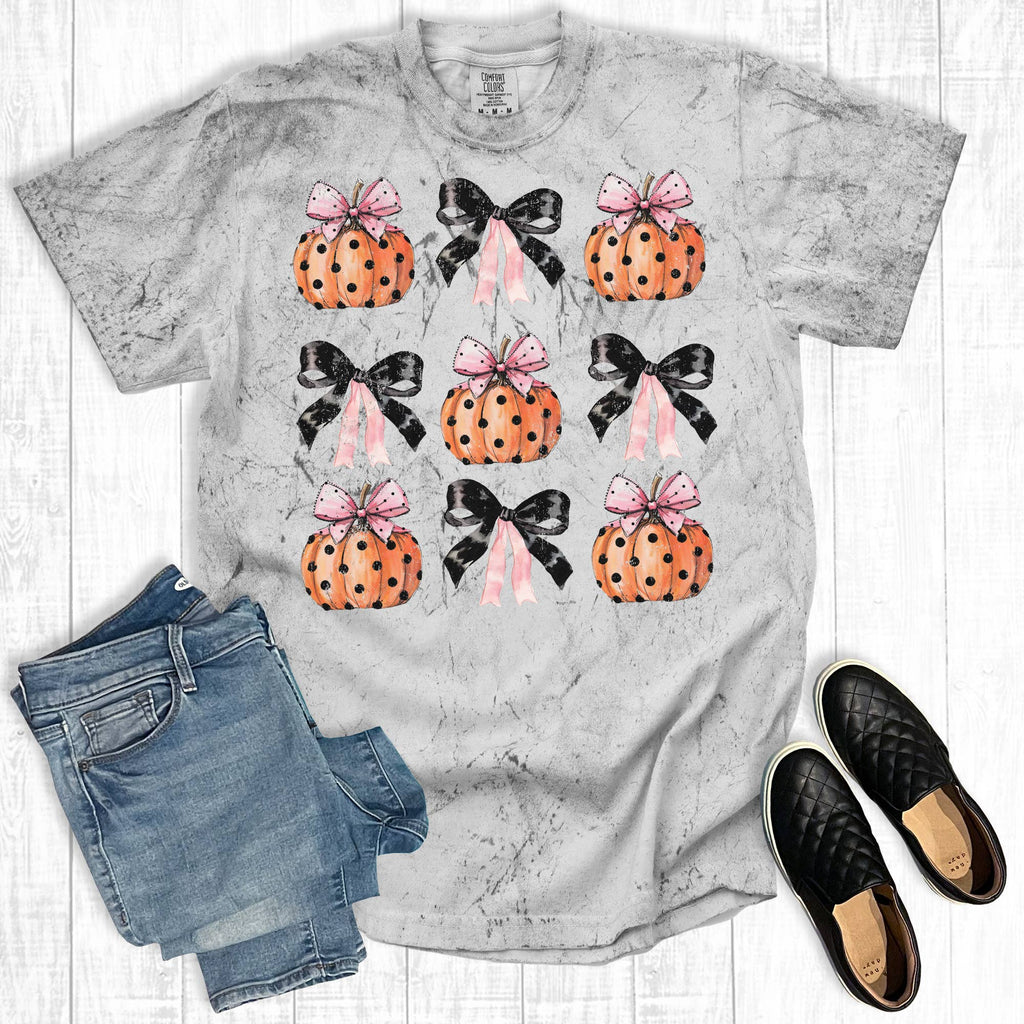 Fall Polka Dot Halloween Pumpkins Comfort Colors - Adult & Kids T-Shirts, Sweatshirts & Hoodies apparel design preview 1