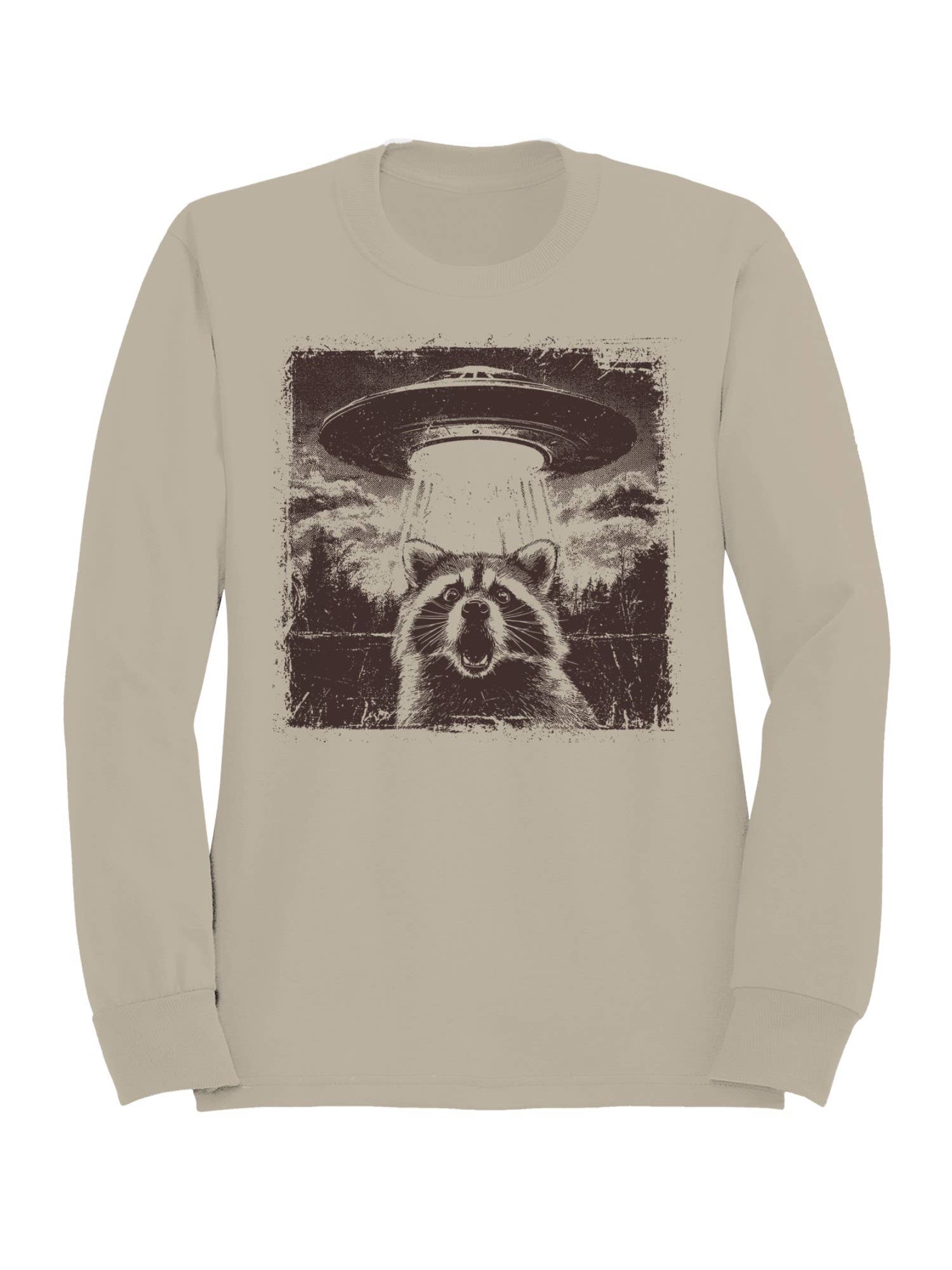 Raccoon Meets Ufo Adventure Women's - Adult & Kids T-Shirts, Sweatshirts & Hoodies apparel design preview 1