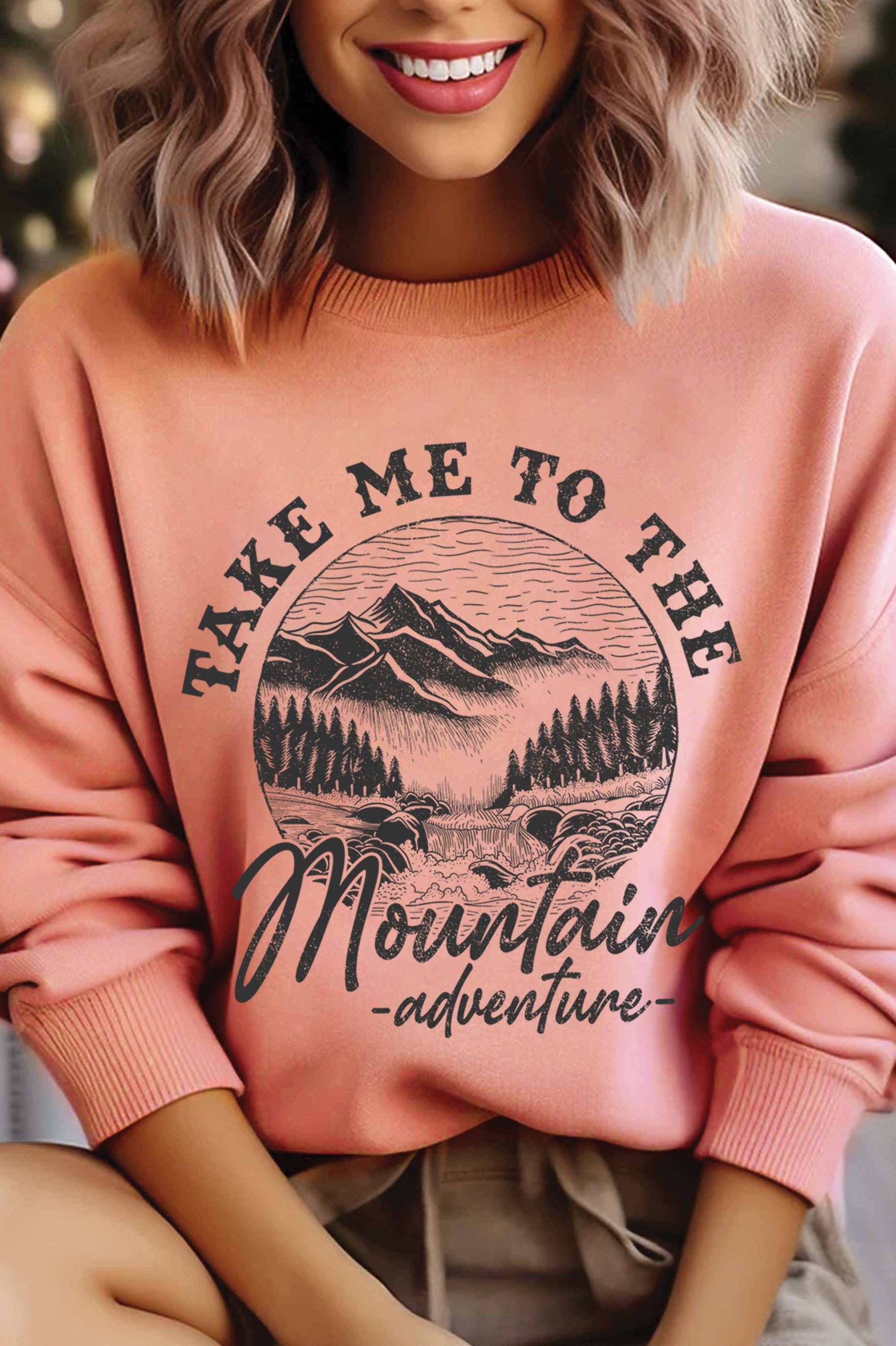 Take Me To the Mountain Adventure Graphic Brushed - Adult & Kids T-Shirts, Sweatshirts & Hoodies apparel design preview 1