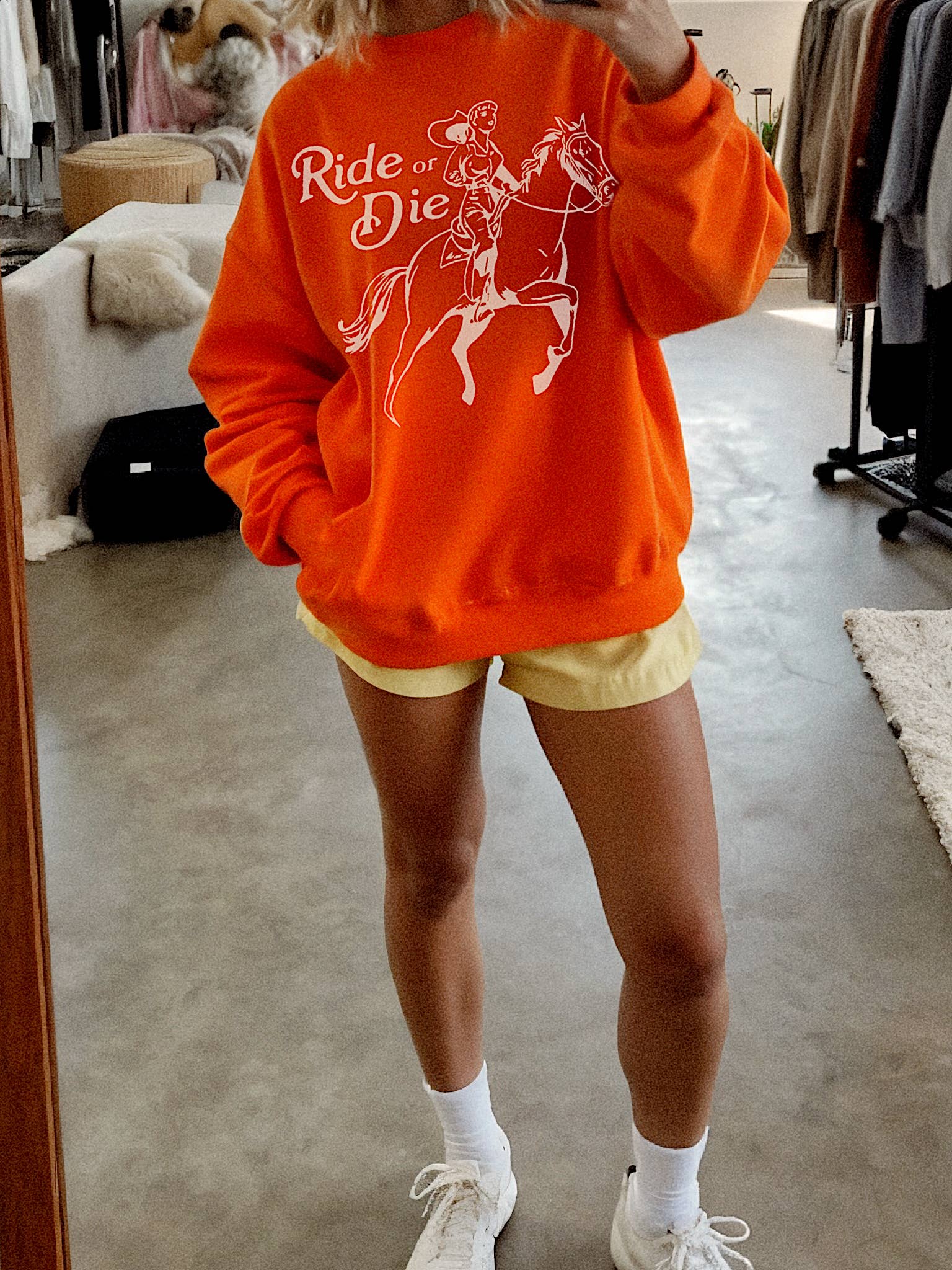 Ride or Die Western Graphic Orange - Adult & Kids T-Shirts, Sweatshirts & Hoodies apparel design preview 1
