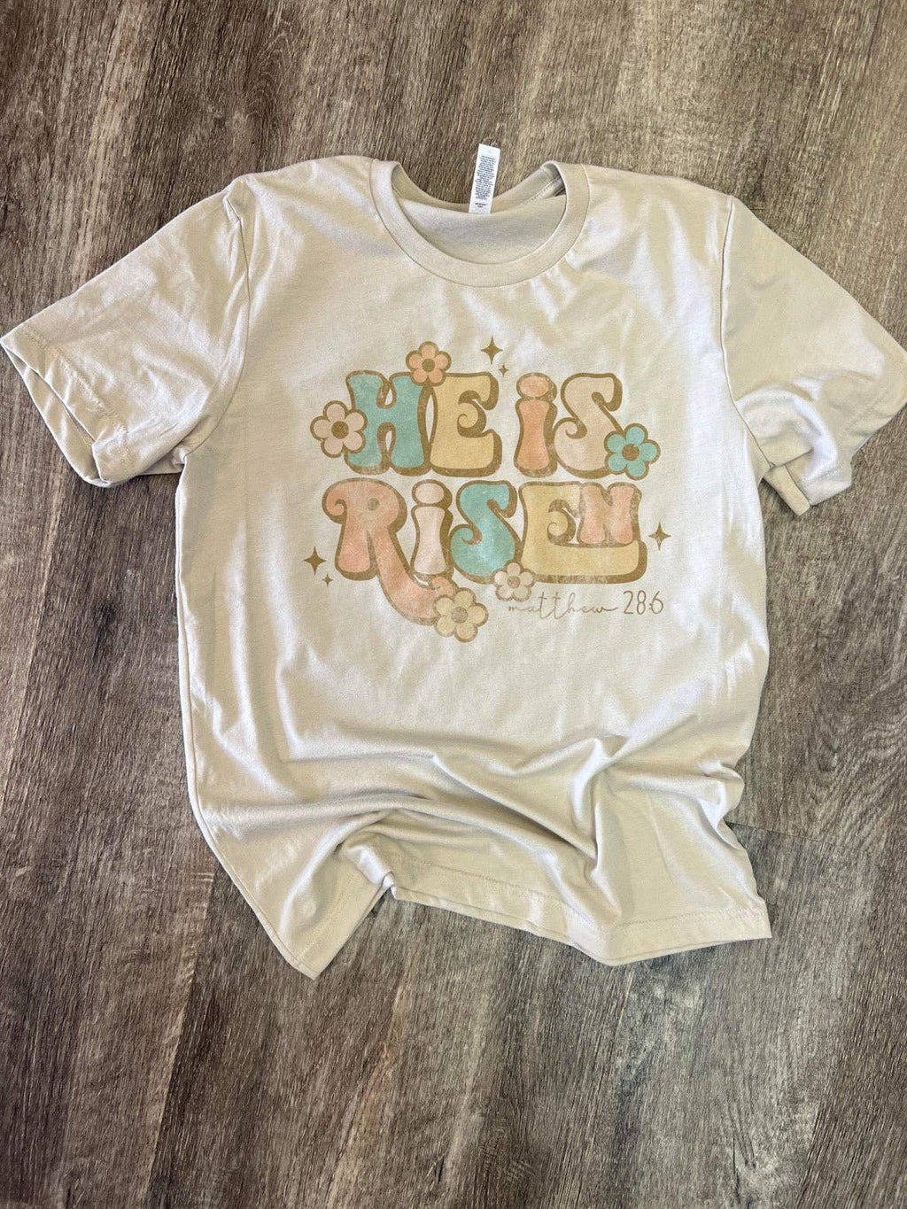 He Is Risen Retro On Sand - Adult & Kids T-Shirts, Sweatshirts & Hoodies apparel design preview 1