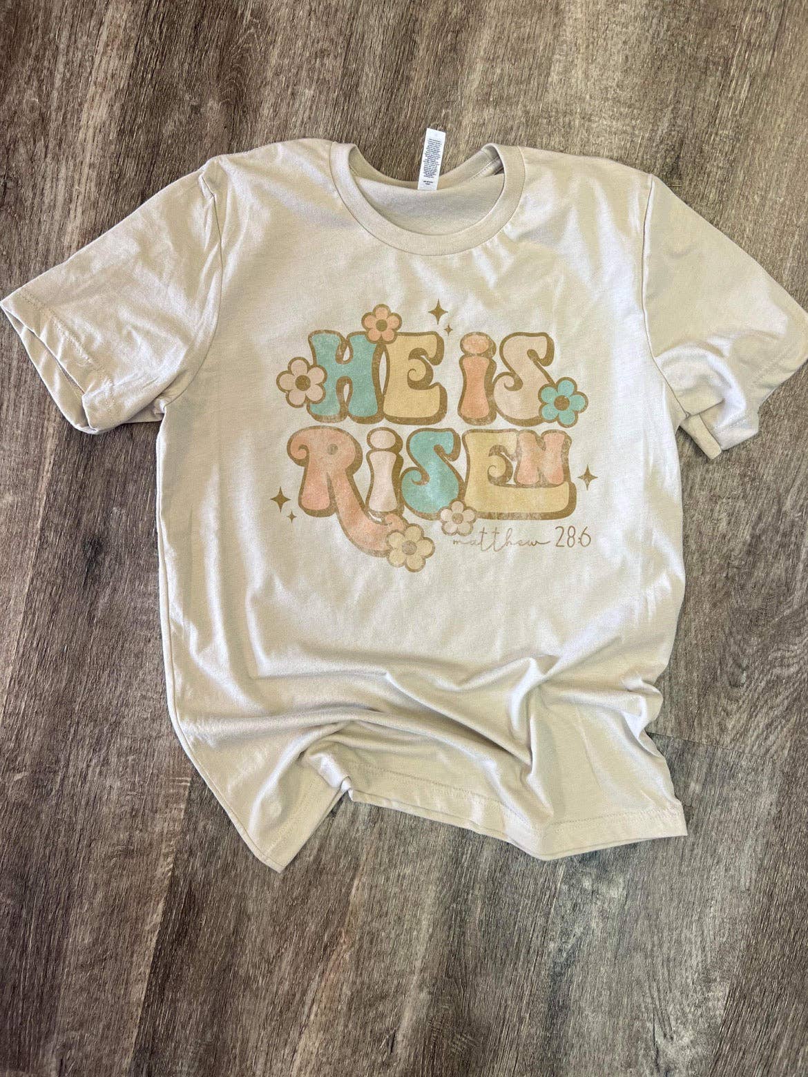 He Is Risen Retro On Sand - Adult & Kids T-Shirts, Sweatshirts & Hoodies apparel design preview 1