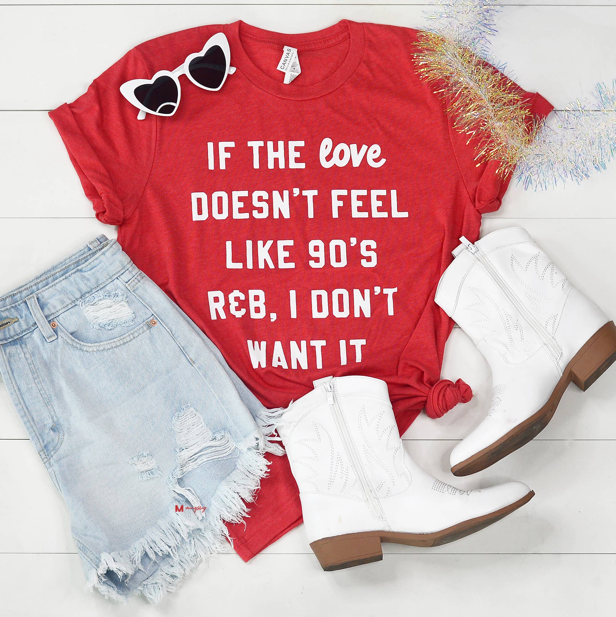 If the Love Doesn't Feel Like 90s R&B Valentine's Red - Adult & Kids T-Shirts, Sweatshirts & Hoodies apparel design preview 1