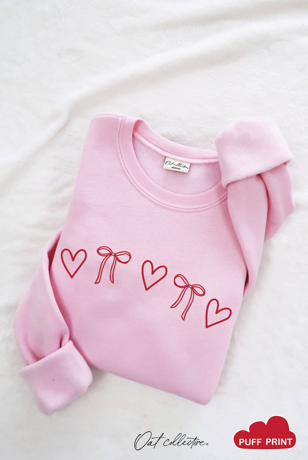 Heart and Bow Puff Graphic - Adult & Kids T-Shirts, Sweatshirts & Hoodies apparel design preview 1
