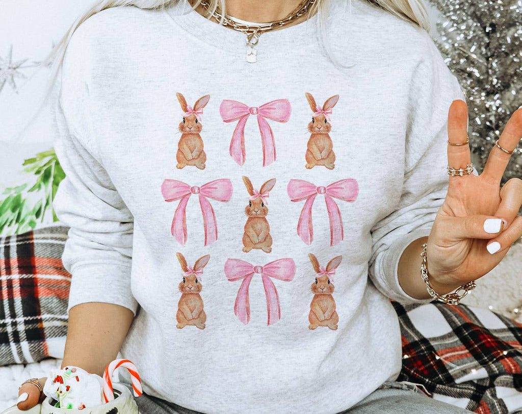 Coquette Bunny Easter Vintage - Adult & Kids T-Shirts, Sweatshirts & Hoodies apparel design preview 1