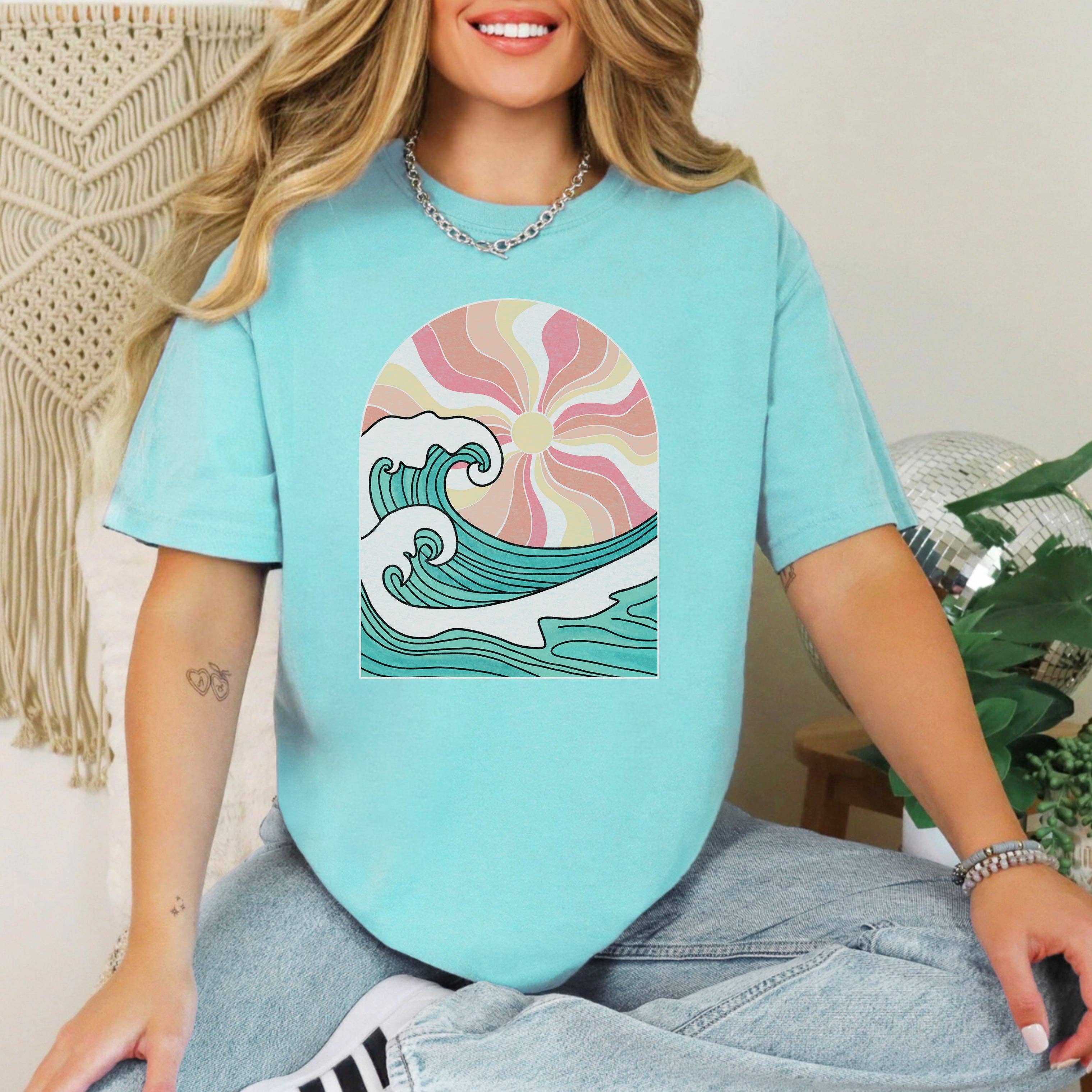 Ocean Sunset Beach Wave - Adult & Kids T-Shirts, Sweatshirts & Hoodies apparel design preview 1
