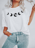 Moon Phases Bw Neckline Celestial - Adult & Kids T-Shirts, Sweatshirts & Hoodies apparel design preview 1