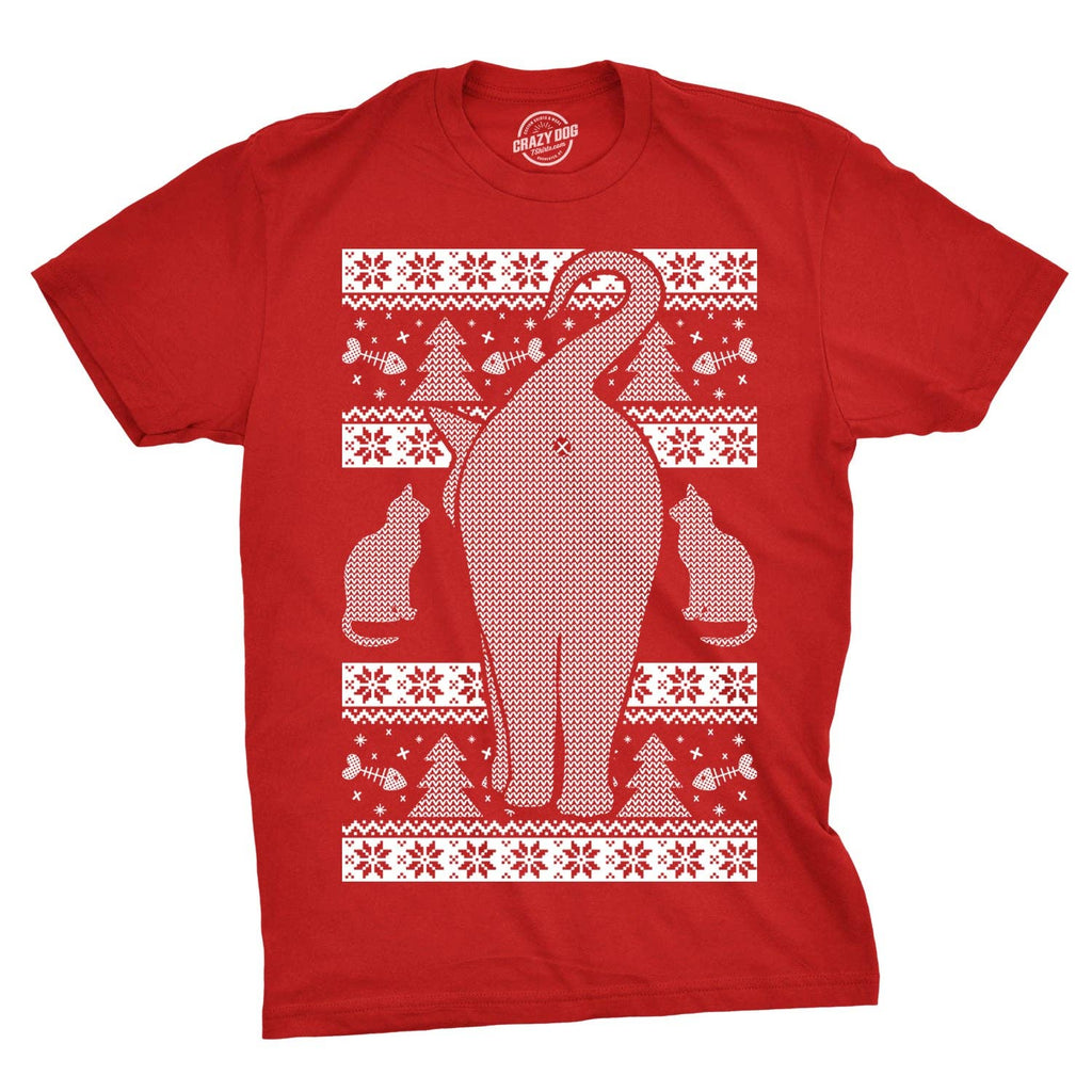 Festive Feline Butt Men's - Adult & Kids T-Shirts, Sweatshirts & Hoodies apparel design preview 1