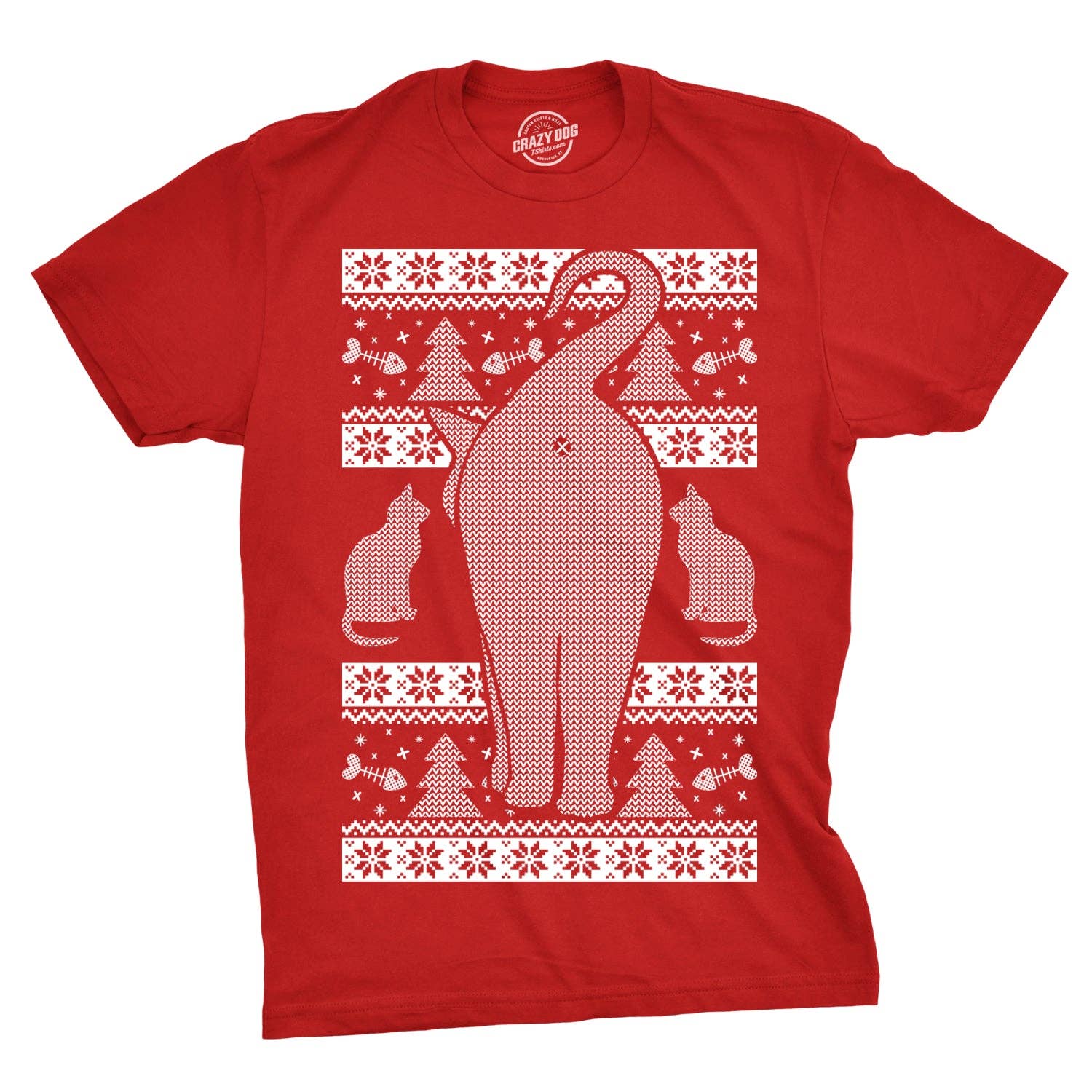 Festive Feline Butt Men's - Adult & Kids T-Shirts, Sweatshirts & Hoodies apparel design preview 1