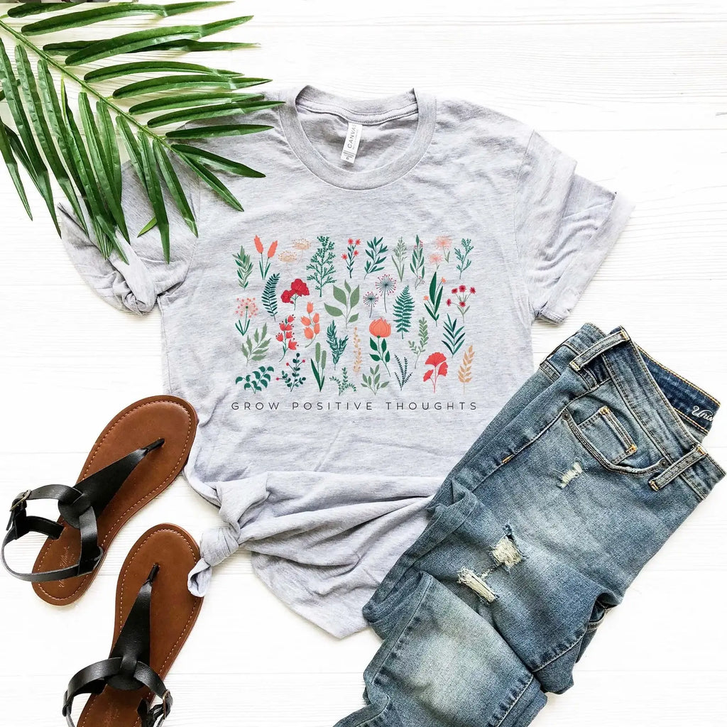 Grow Positive Thoughts - Adult & Kids T-Shirts, Sweatshirts & Hoodies apparel design preview 1
