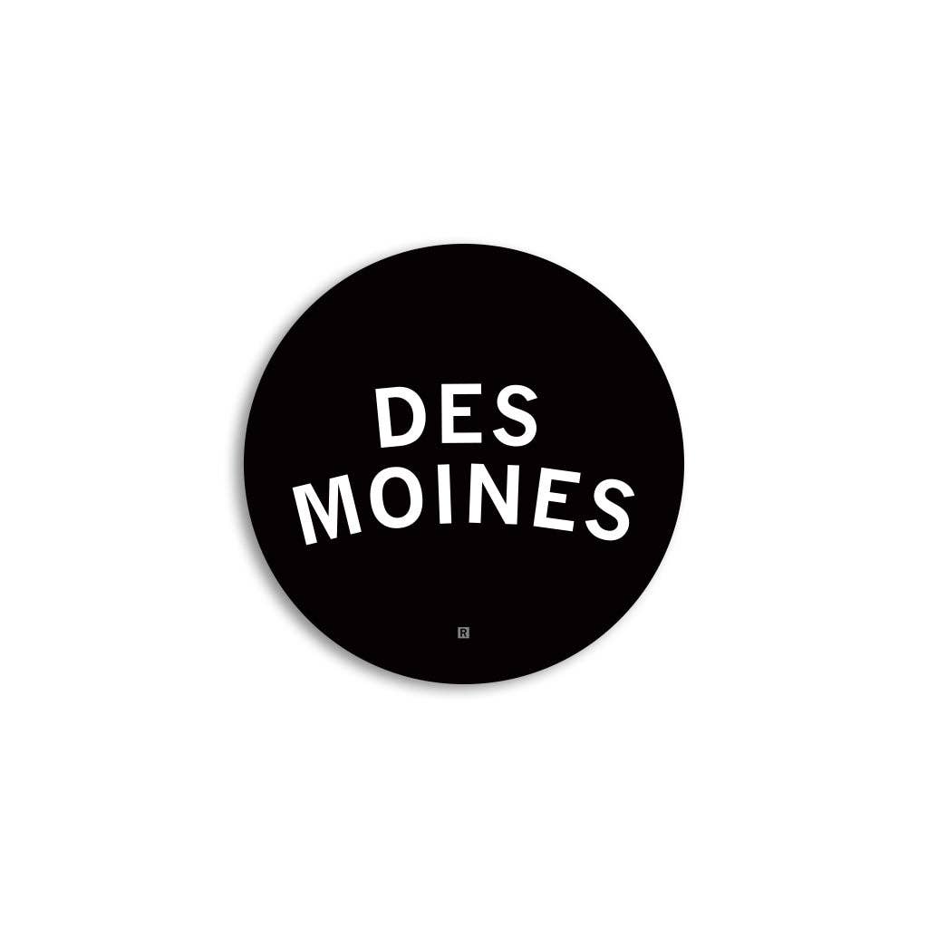 Des Moines Curved Logo Mini Circle Sticker - Adult & Kids T-Shirts, Sweatshirts & Hoodies apparel design preview 1
