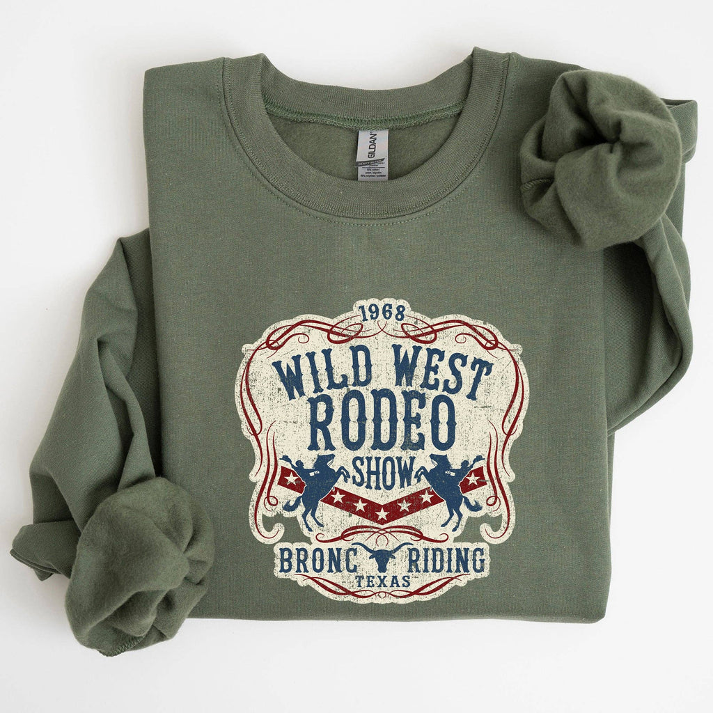 Wild West Rodeo Show Bronco Riding Cowboy Cowgirl - Adult & Kids T-Shirts, Sweatshirts & Hoodies apparel design preview 1
