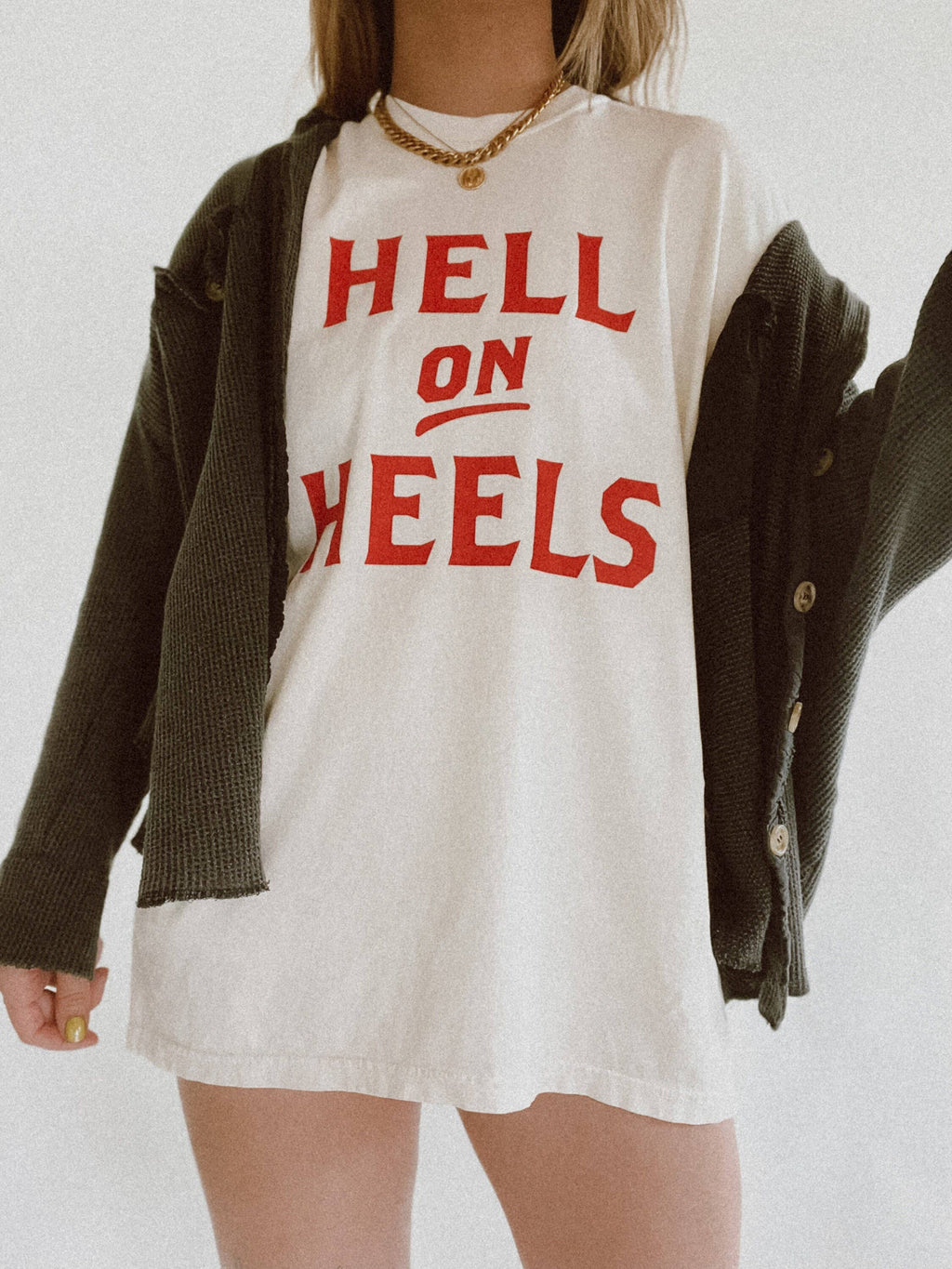 Hell On Heels Western Graphic Ivory - Adult & Kids T-Shirts, Sweatshirts & Hoodies apparel design preview 1