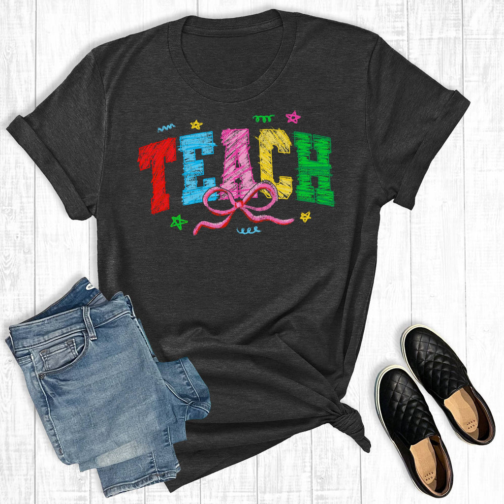 Retro Coquette Teacher Graphic - Adult & Kids T-Shirts, Sweatshirts & Hoodies apparel design preview 1