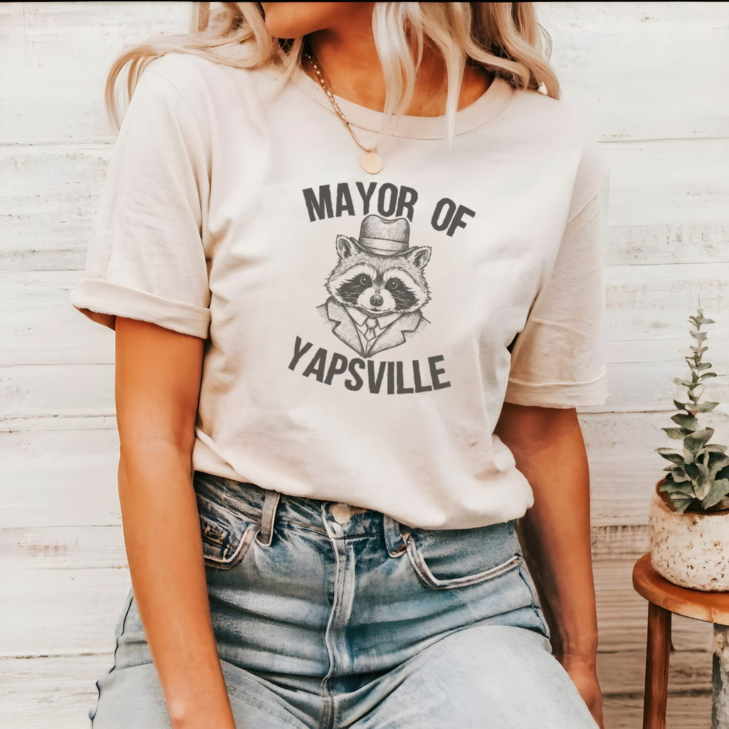 Mayor of Yapsville Grapic Funny Raccoon Western - Adult & Kids T-Shirts, Sweatshirts & Hoodies apparel design preview 1