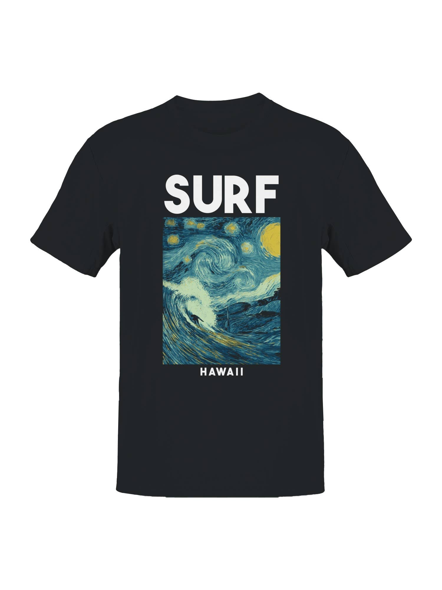Starry Surf in Hawaii Men's - Adult & Kids T-Shirts, Sweatshirts & Hoodies apparel design preview 1