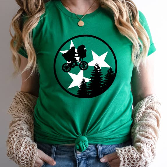 Tennessee Flying Bike Ride, Green Sale - Adult & Kids T-Shirts, Sweatshirts & Hoodies apparel design preview 1