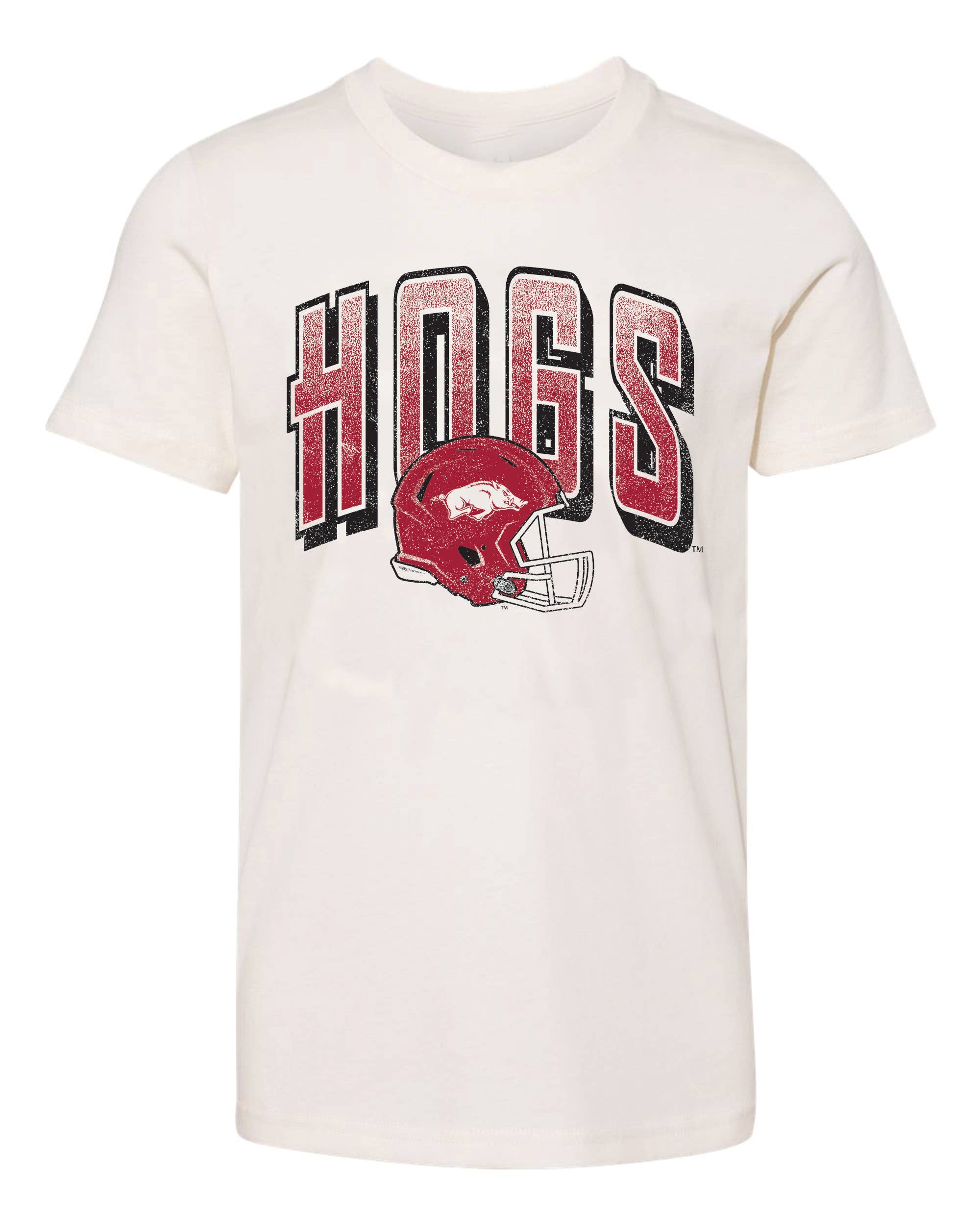 Children's Arkansas Razorbacks Helmet Fade Off White - Adult & Kids T-Shirts, Sweatshirts & Hoodies apparel design preview 1