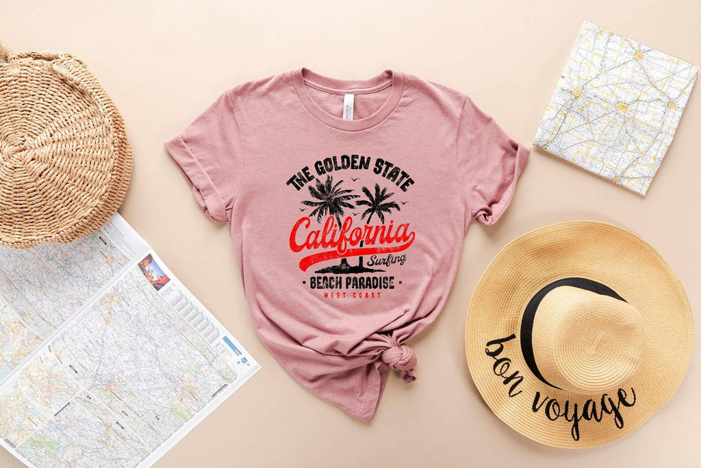 The Golden State California Surfing - Adult & Kids T-Shirts, Sweatshirts & Hoodies apparel design preview 1