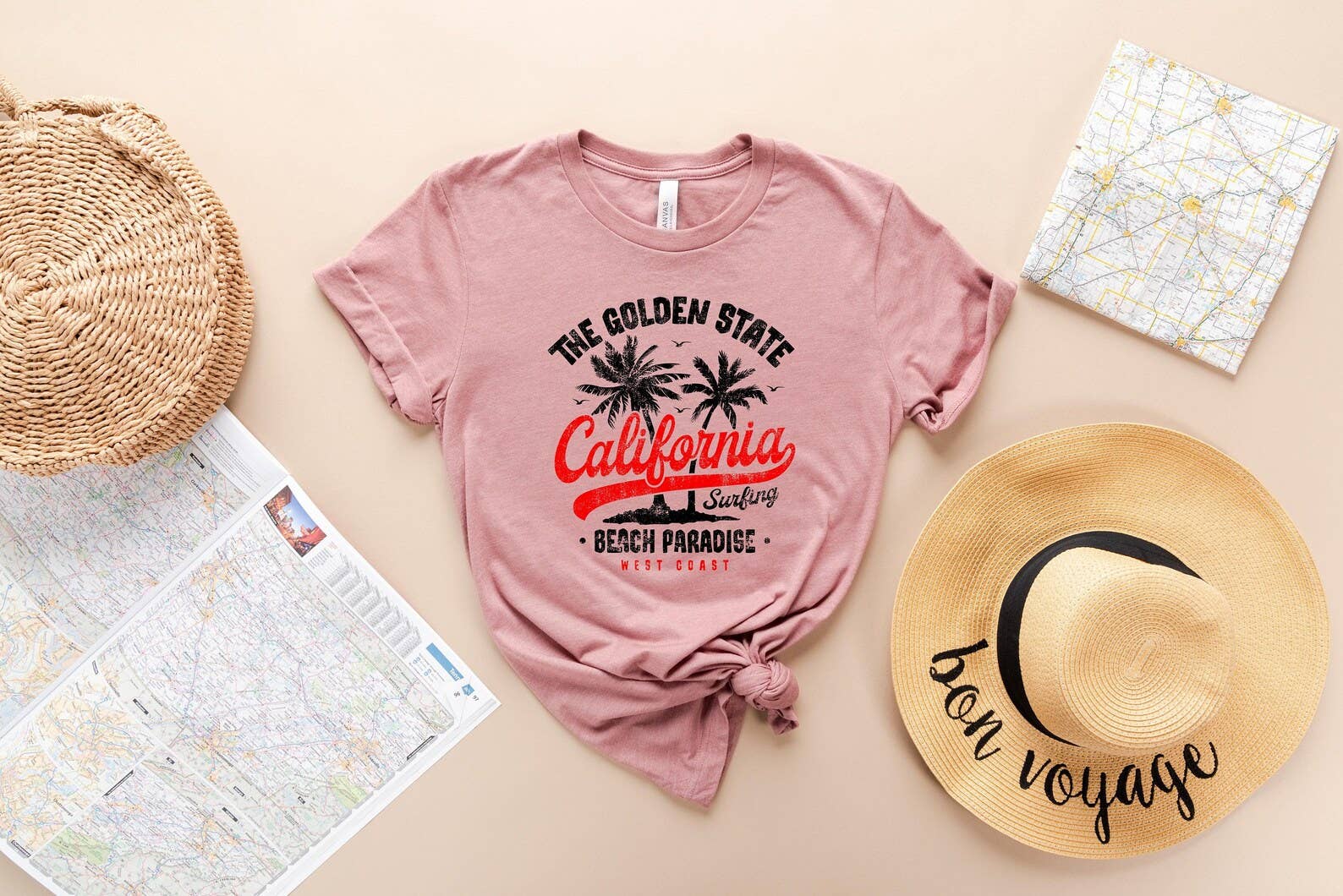 The Golden State California Surfing - Adult & Kids T-Shirts, Sweatshirts & Hoodies apparel design preview 1