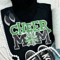 Green Sequin Cheer Mom Patch Black Everyday - Adult & Kids T-Shirts, Sweatshirts & Hoodies apparel design preview 1