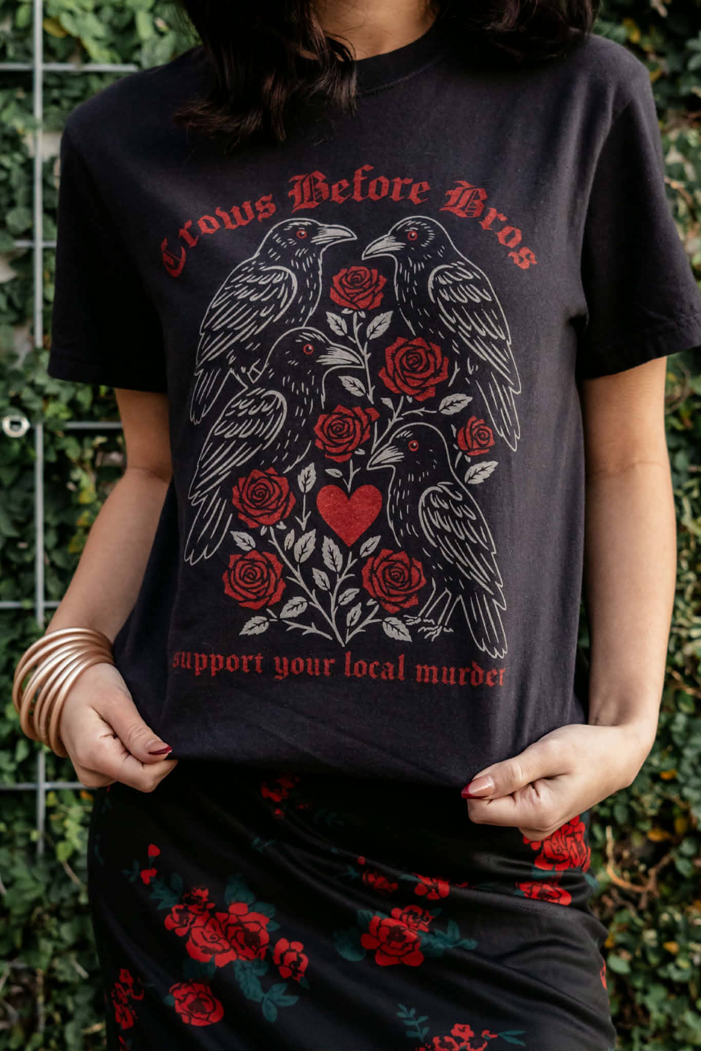 Crows Before Bros Valentine's - Adult & Kids T-Shirts, Sweatshirts & Hoodies apparel design preview 1