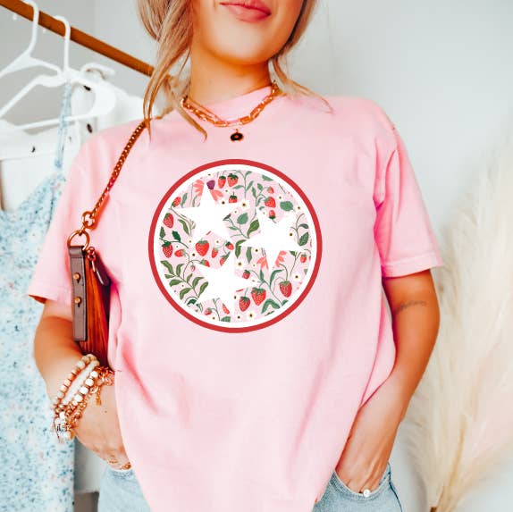 Strawberry Tri-Star Premium Blossom - Adult & Kids T-Shirts, Sweatshirts & Hoodies apparel design preview 1