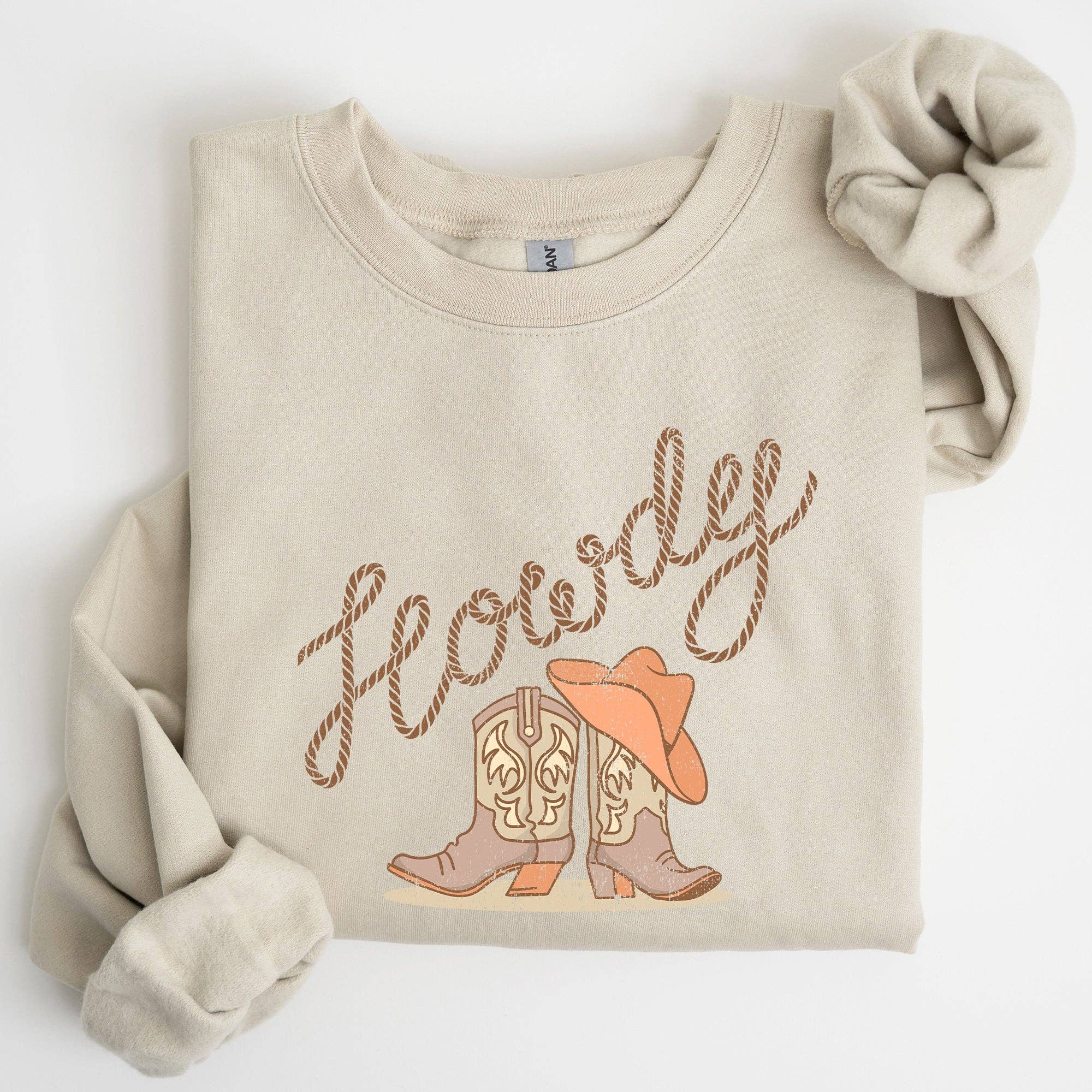 Howdy, Cowboy Boots, Western, Country, Cowgirl, - Adult & Kids T-Shirts, Sweatshirts & Hoodies apparel design preview 1
