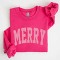 Merry, Varsity, Collegiate, Christmas, Santa Xmas - Adult & Kids T-Shirts, Sweatshirts & Hoodies apparel design preview 1