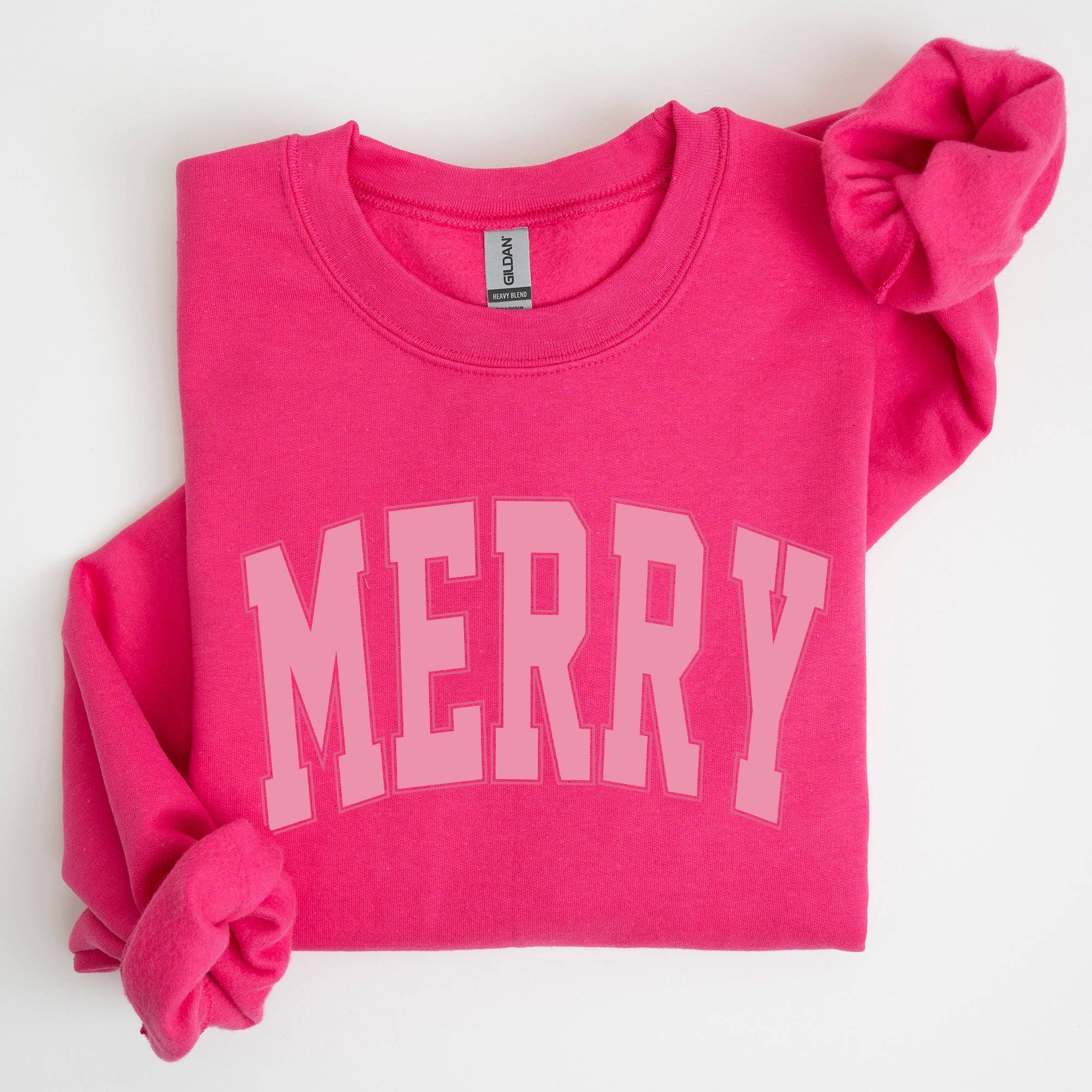 Merry, Varsity, Collegiate, Christmas, Santa Xmas - Adult & Kids T-Shirts, Sweatshirts & Hoodies apparel design preview 1