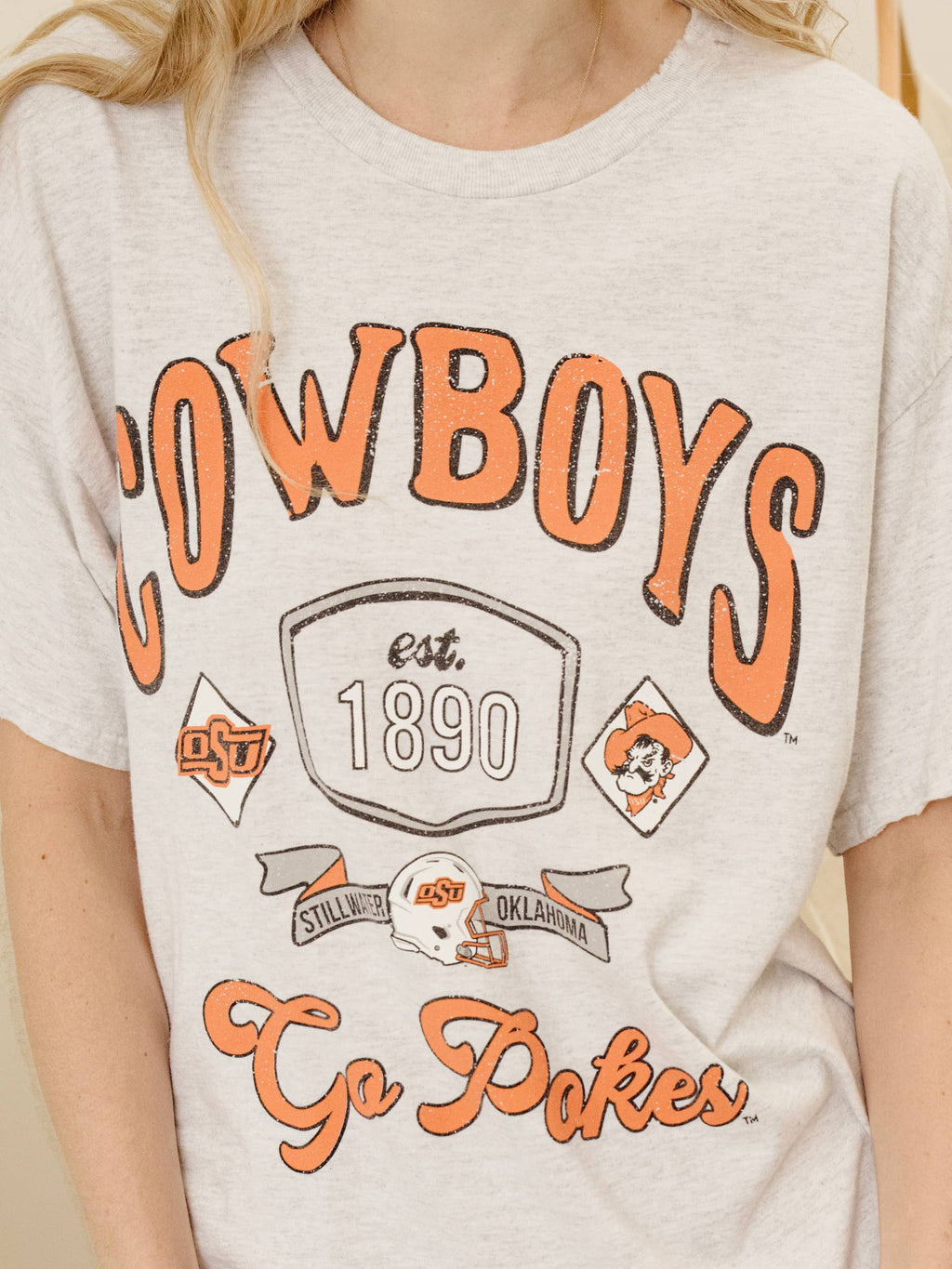 Oklahoma State Osu Cowboys Patches 25 Ash Gray - Adult & Kids T-Shirts, Sweatshirts & Hoodies apparel design preview 1
