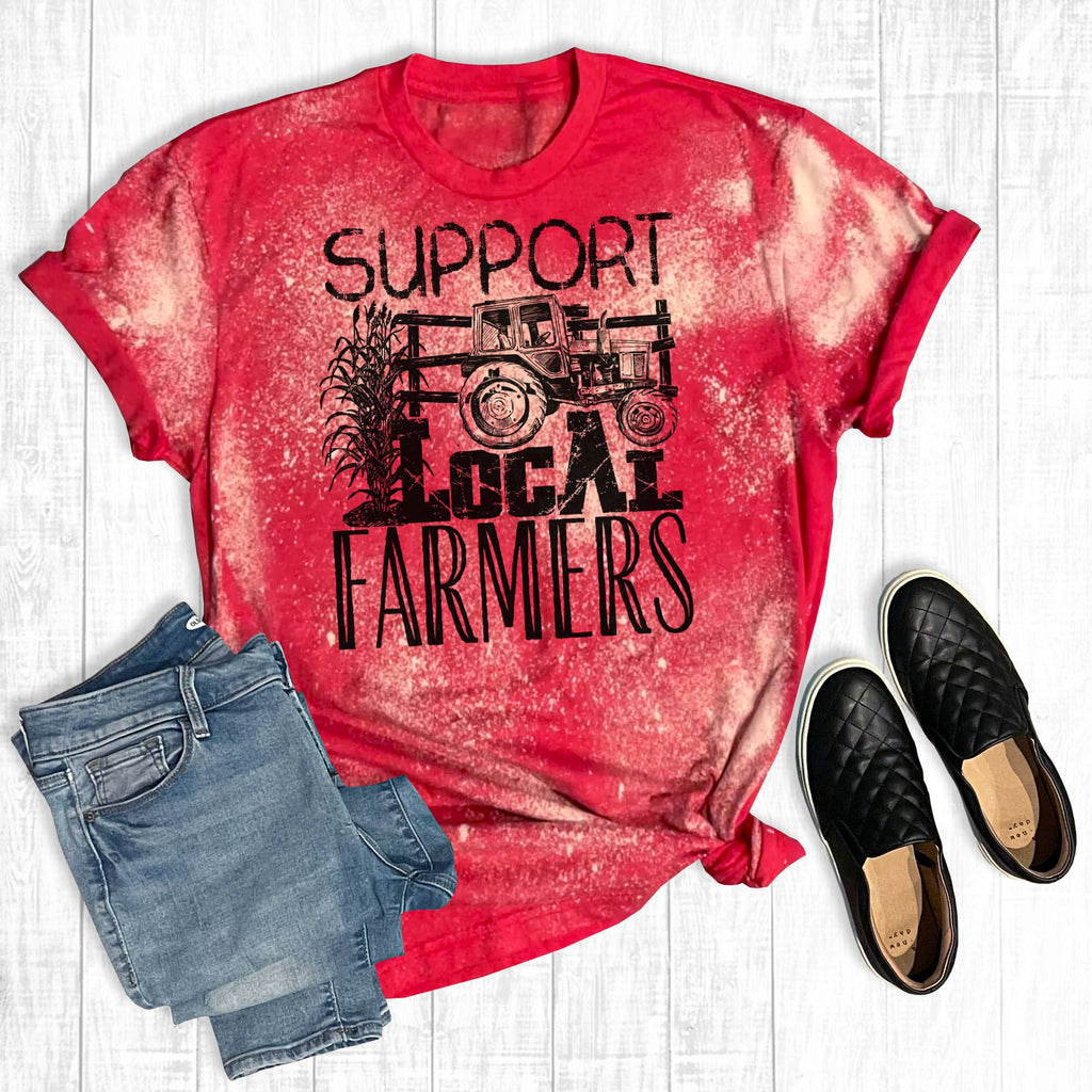Distressed Support Local Farmers - Adult & Kids T-Shirts, Sweatshirts & Hoodies apparel design preview 1