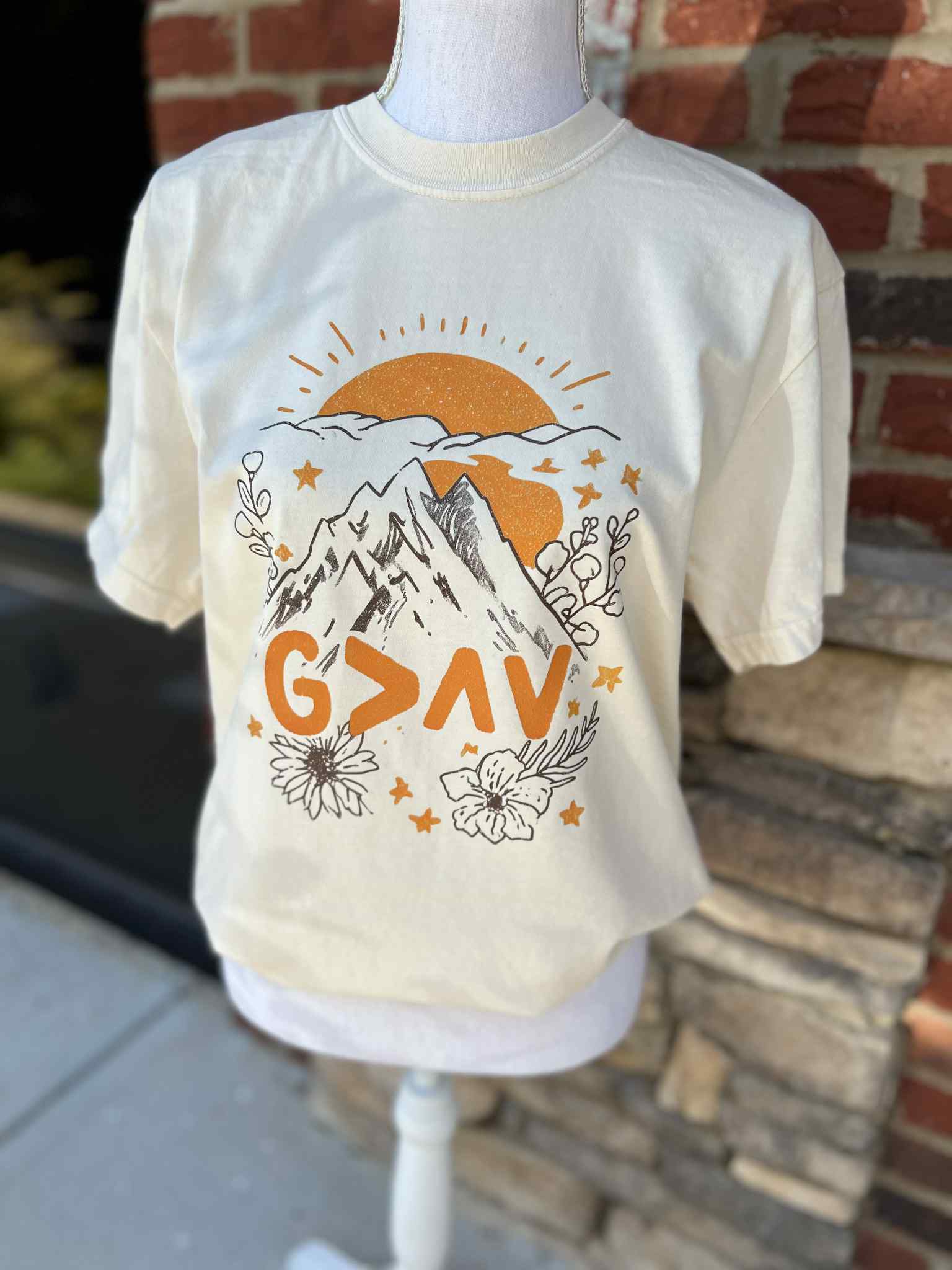 God Is Greater Than Comfort Colors Ivory - Adult & Kids T-Shirts, Sweatshirts & Hoodies apparel design preview 1