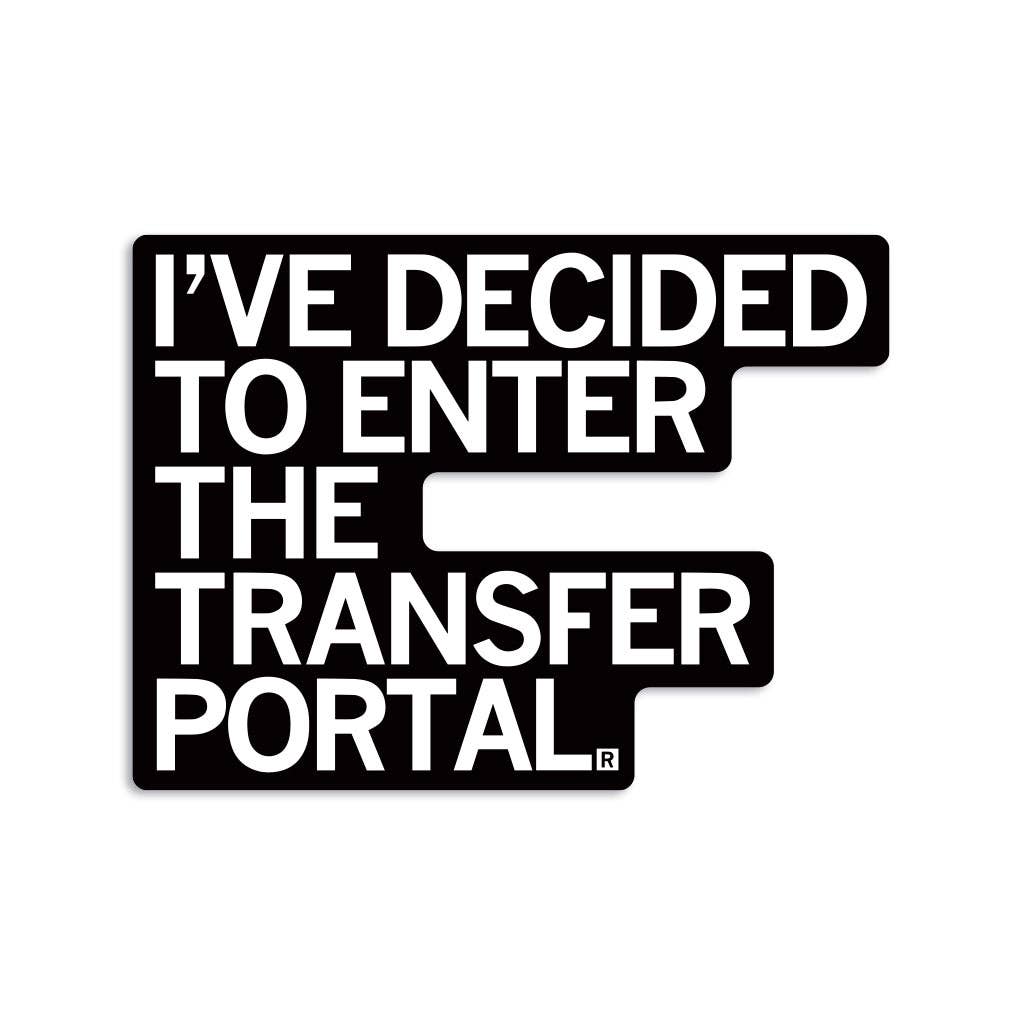 Enter the Transfer Portal Die-Cut Sticker - Adult & Kids T-Shirts, Sweatshirts & Hoodies apparel design preview 1