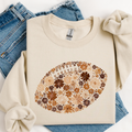 Boho Floral Football Graphic /Crewneck - Adult & Kids T-Shirts, Sweatshirts & Hoodies apparel design preview 1