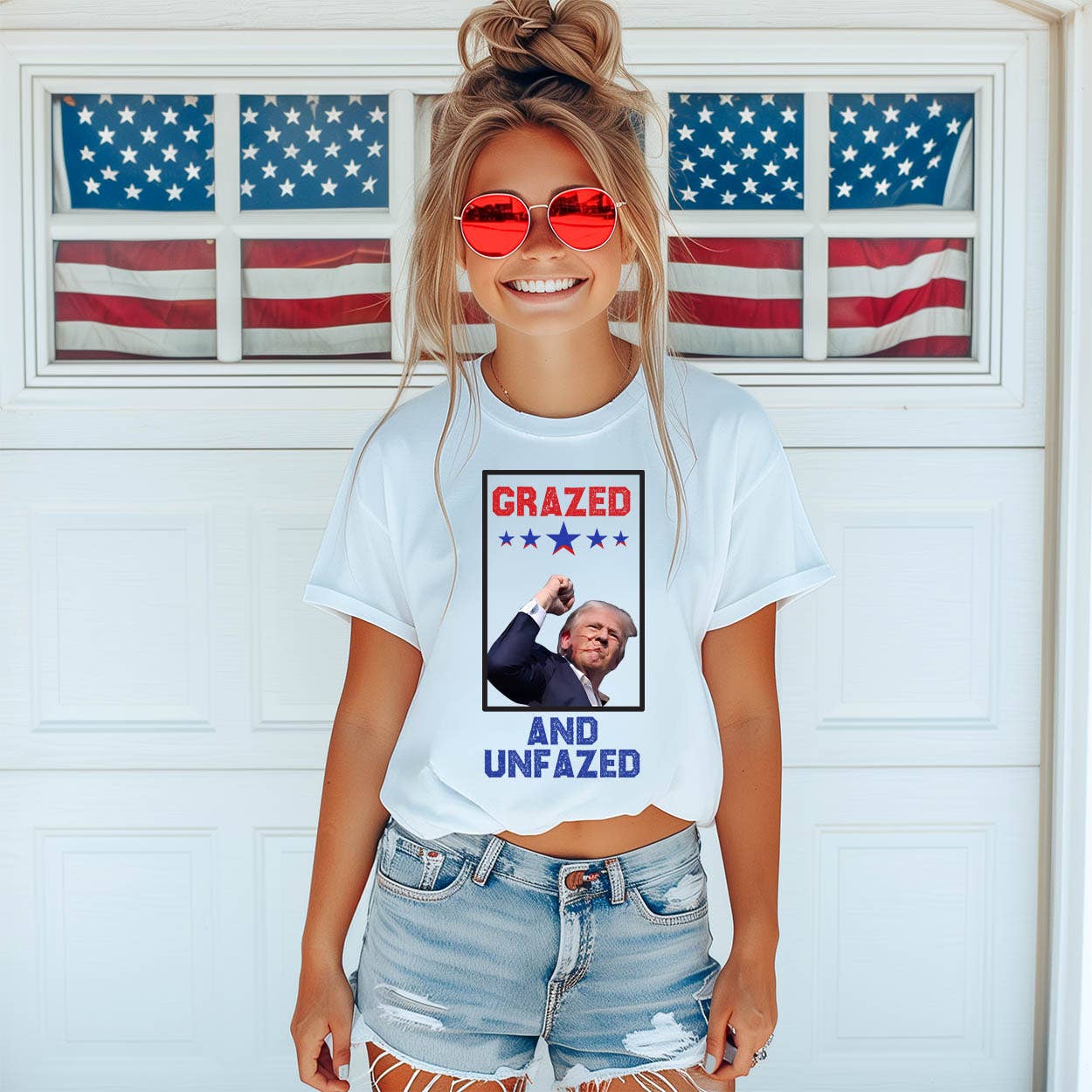 Grazed and Unfazed Trump Graphic - Adult & Kids T-Shirts, Sweatshirts & Hoodies apparel design preview 1