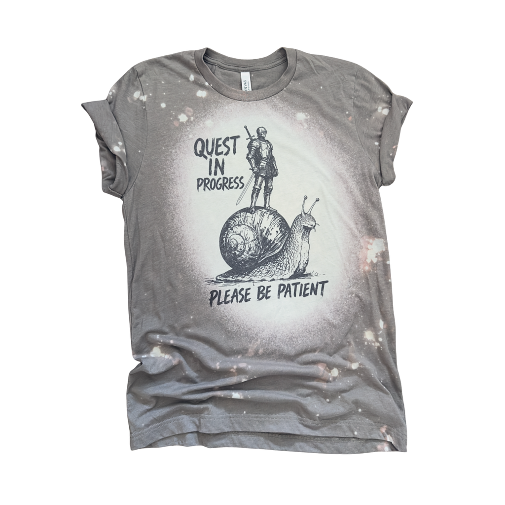 Quest in Progress Please Be Patient Funny Fantasy - Adult & Kids T-Shirts, Sweatshirts & Hoodies apparel design preview 1